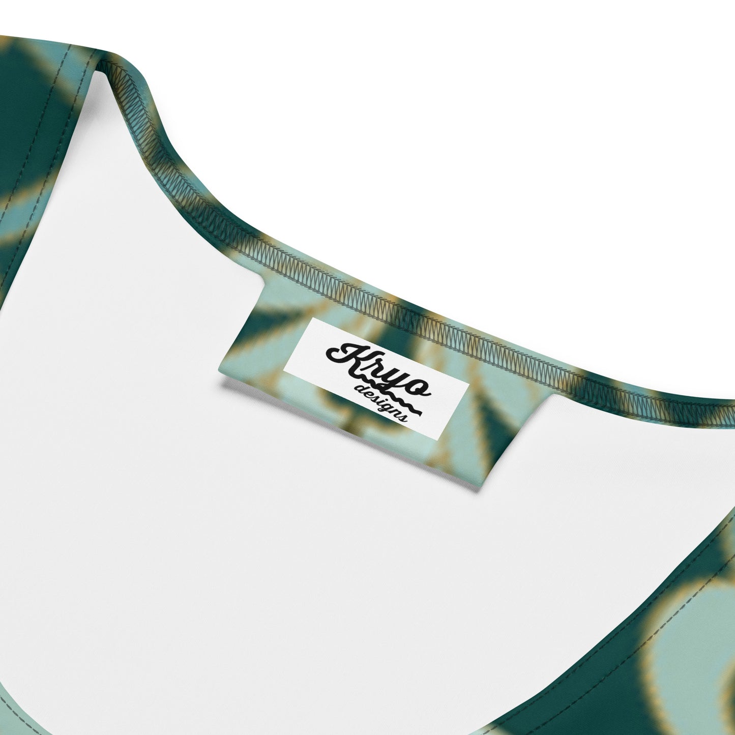 Green Pattern Crop Top