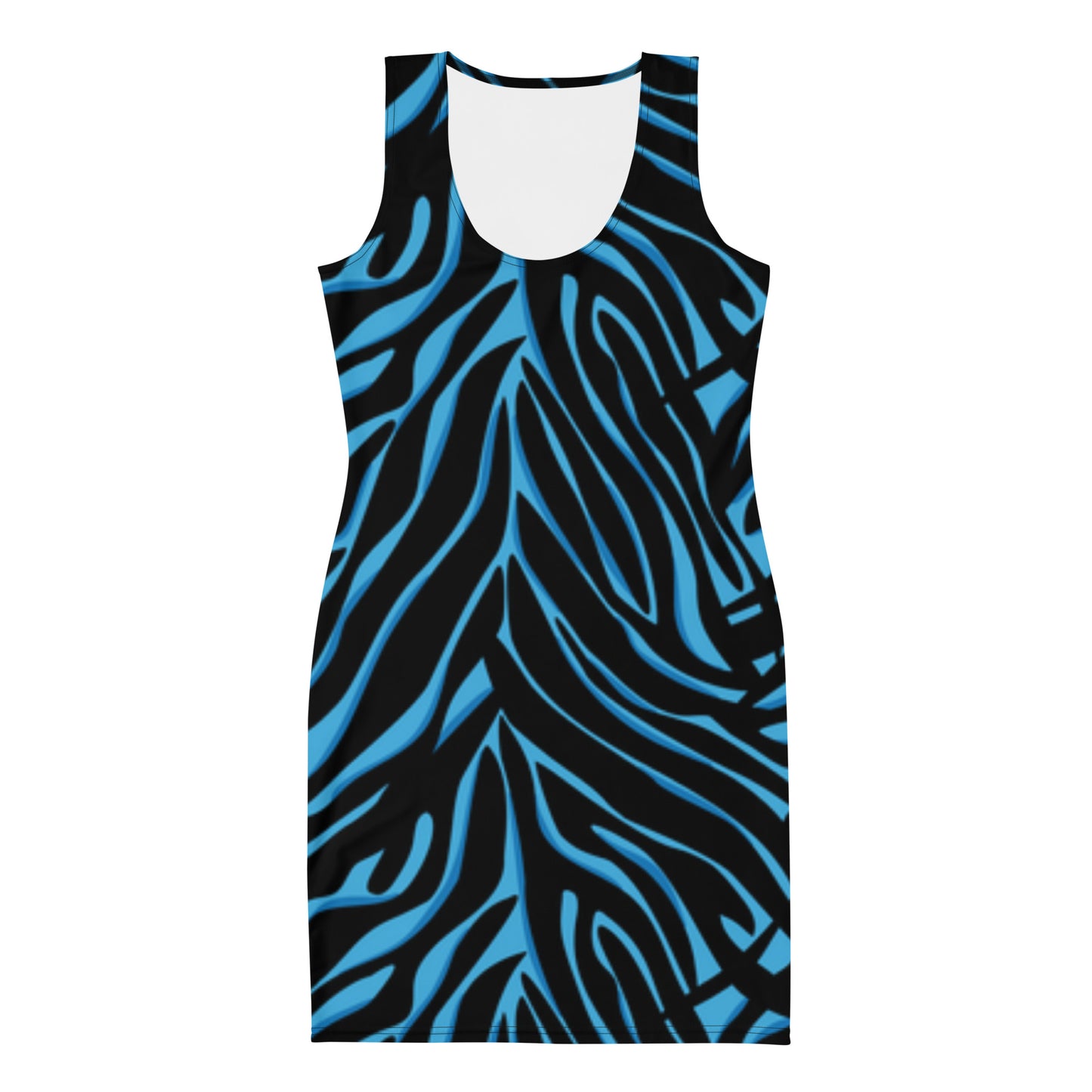 Zebra Print Bodycon dress (Blue & Black)