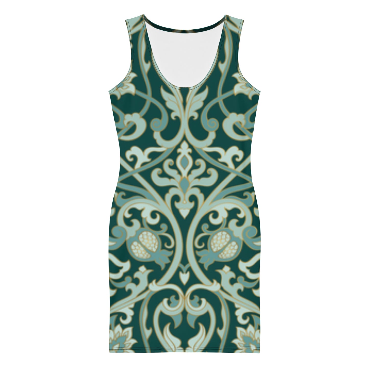 Green Print Bodycon Dress