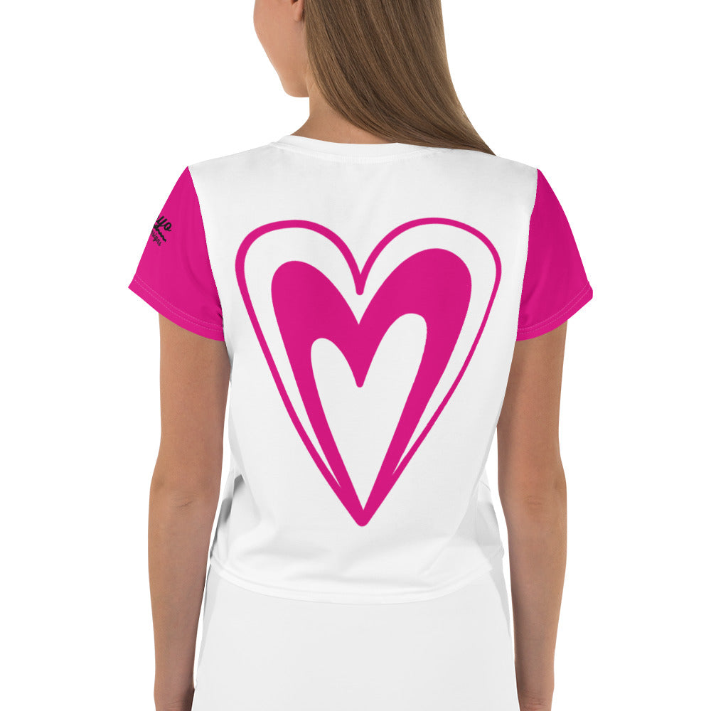 Pink Heart Crop Tee