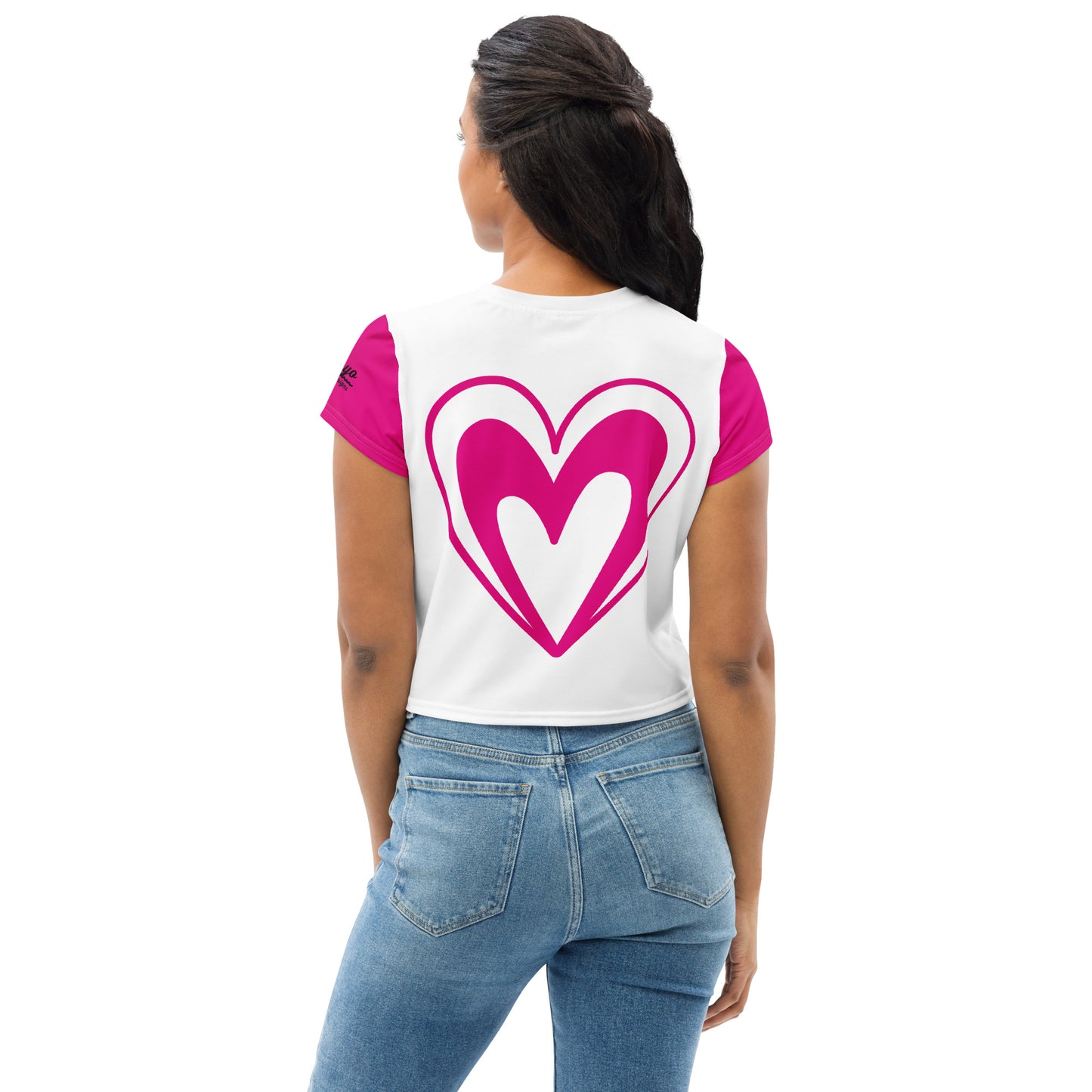 Pink Heart Crop Tee