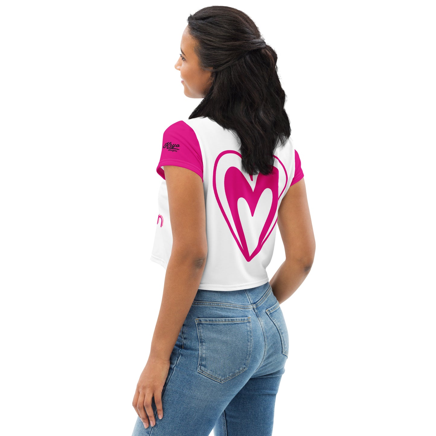 Pink Heart Crop Tee