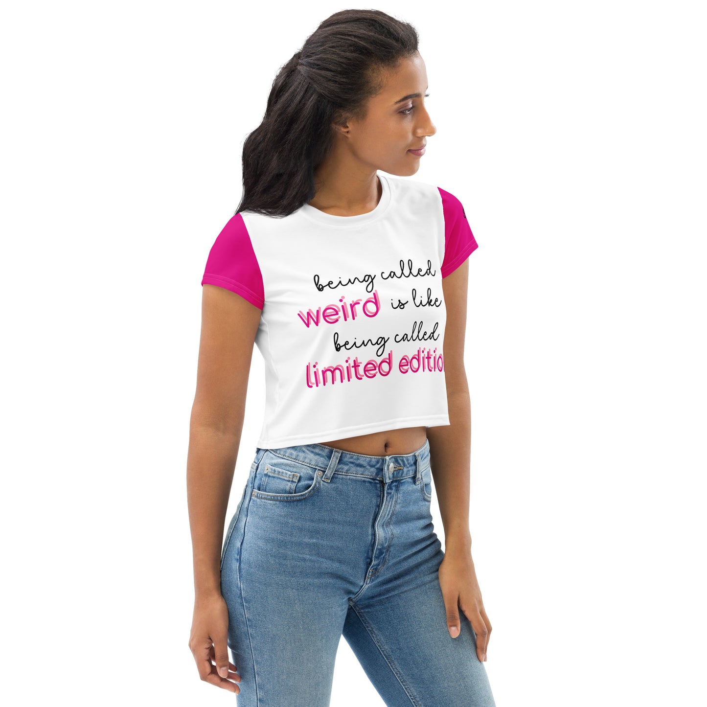 Pink Heart Crop Tee