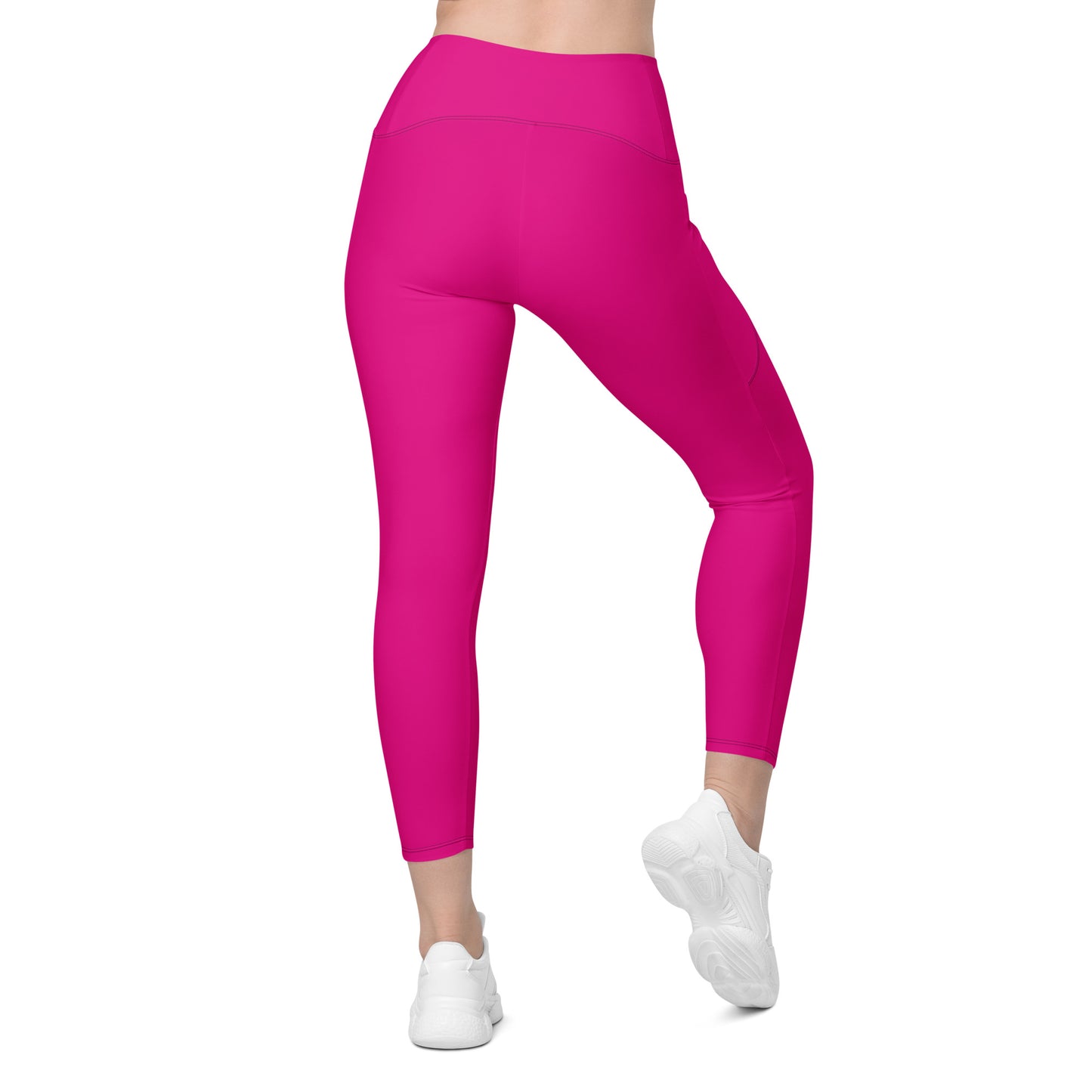 Pink Crossover leggings with pockets