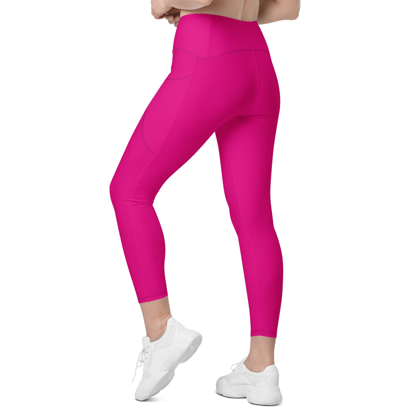 Pink Crossover leggings with pockets