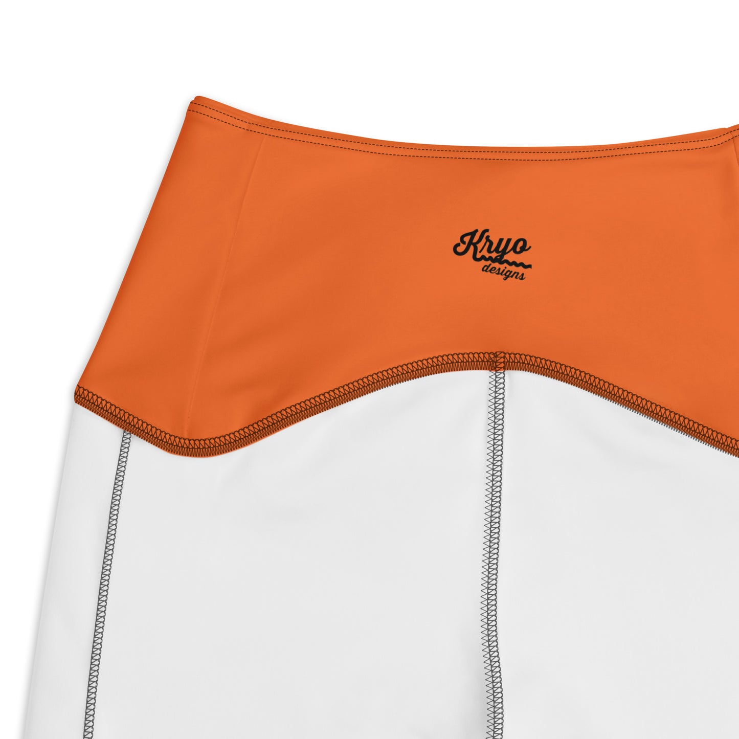 Orange Crossover leggings with pockets