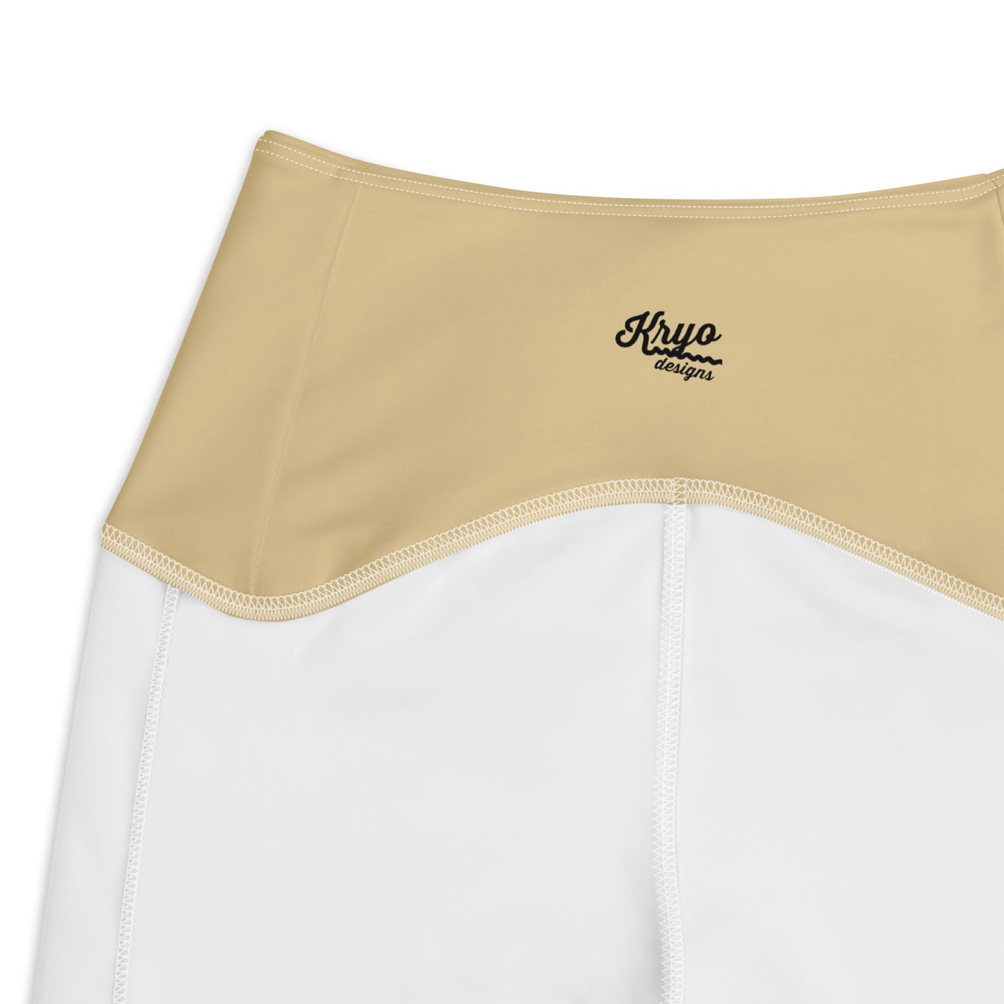 Pale Gold Crossover leggings with pockets