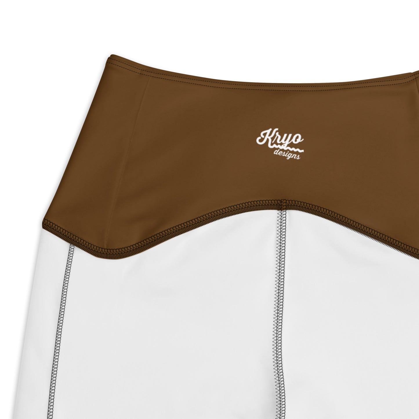 Brown Crossover leggings with pockets