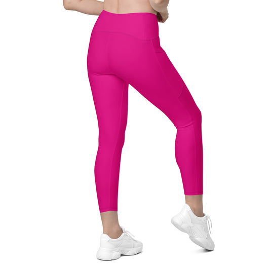 Pink Crossover leggings with pockets