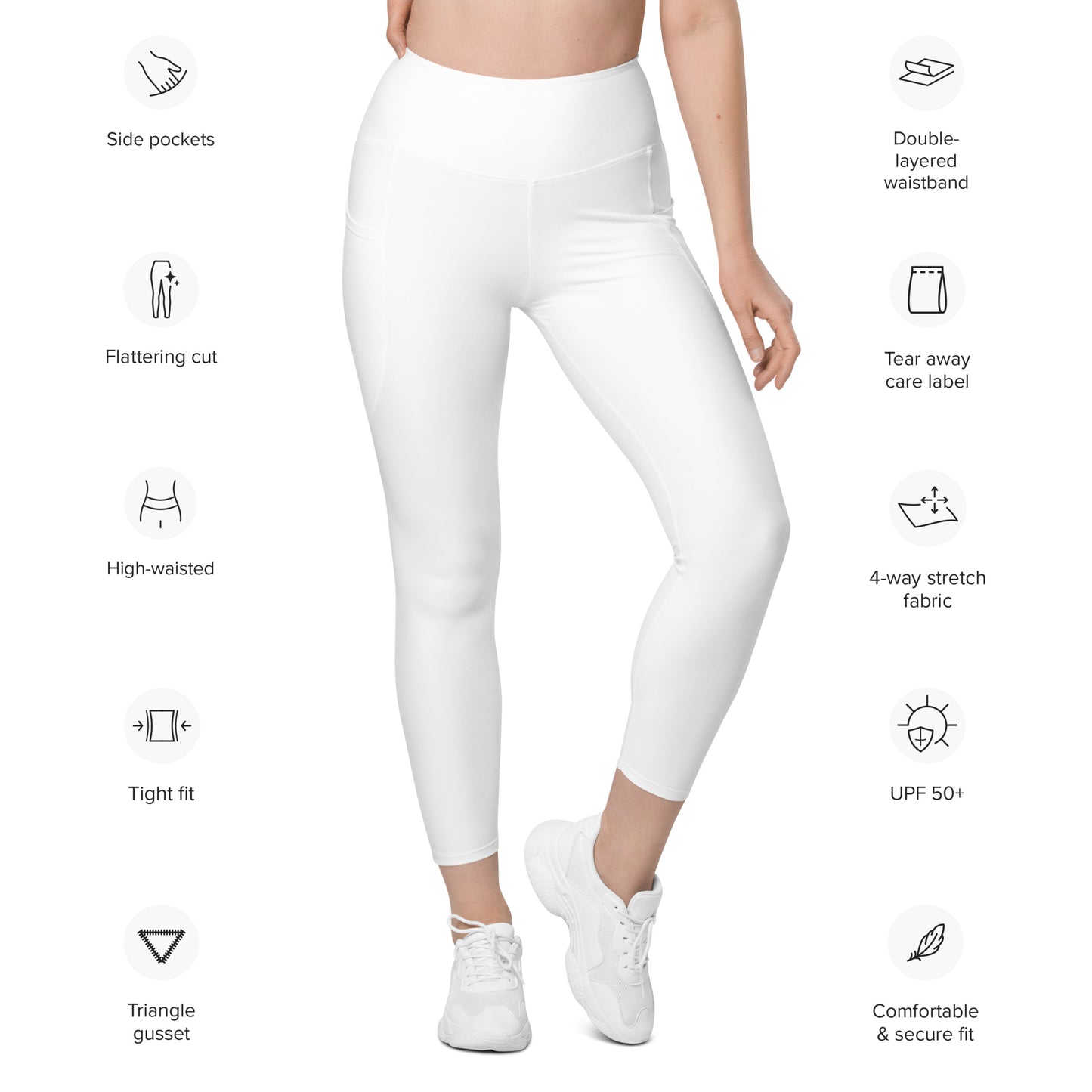 White Leggings with pockets