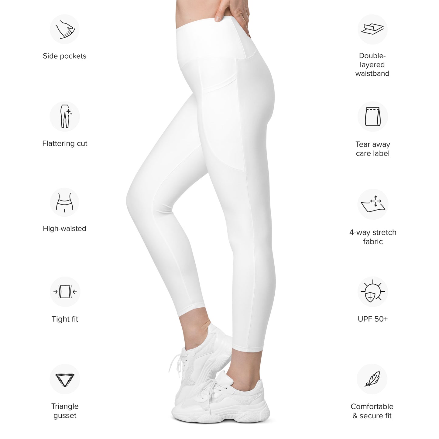 White Leggings with pockets