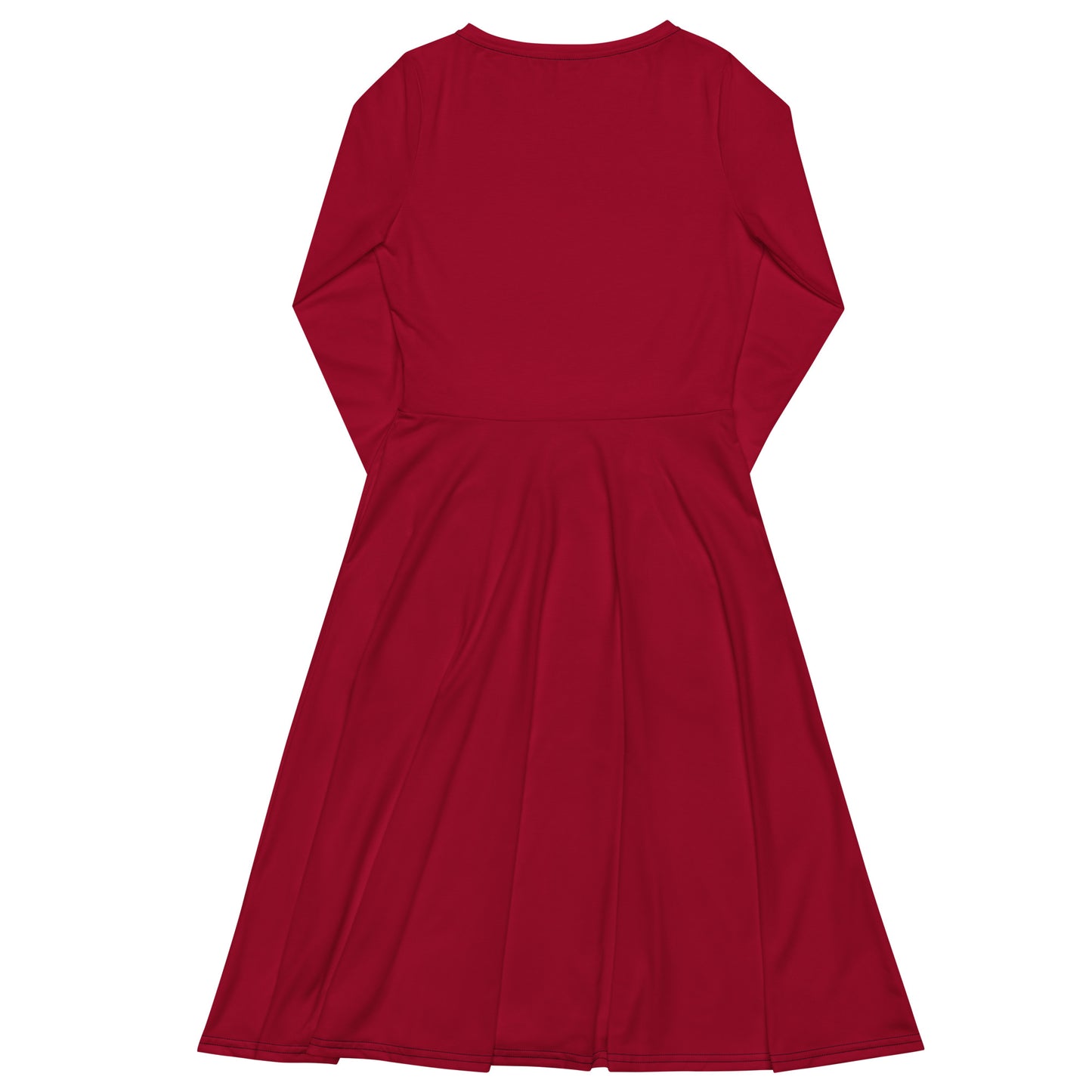 Carmine Red long sleeve midi dress