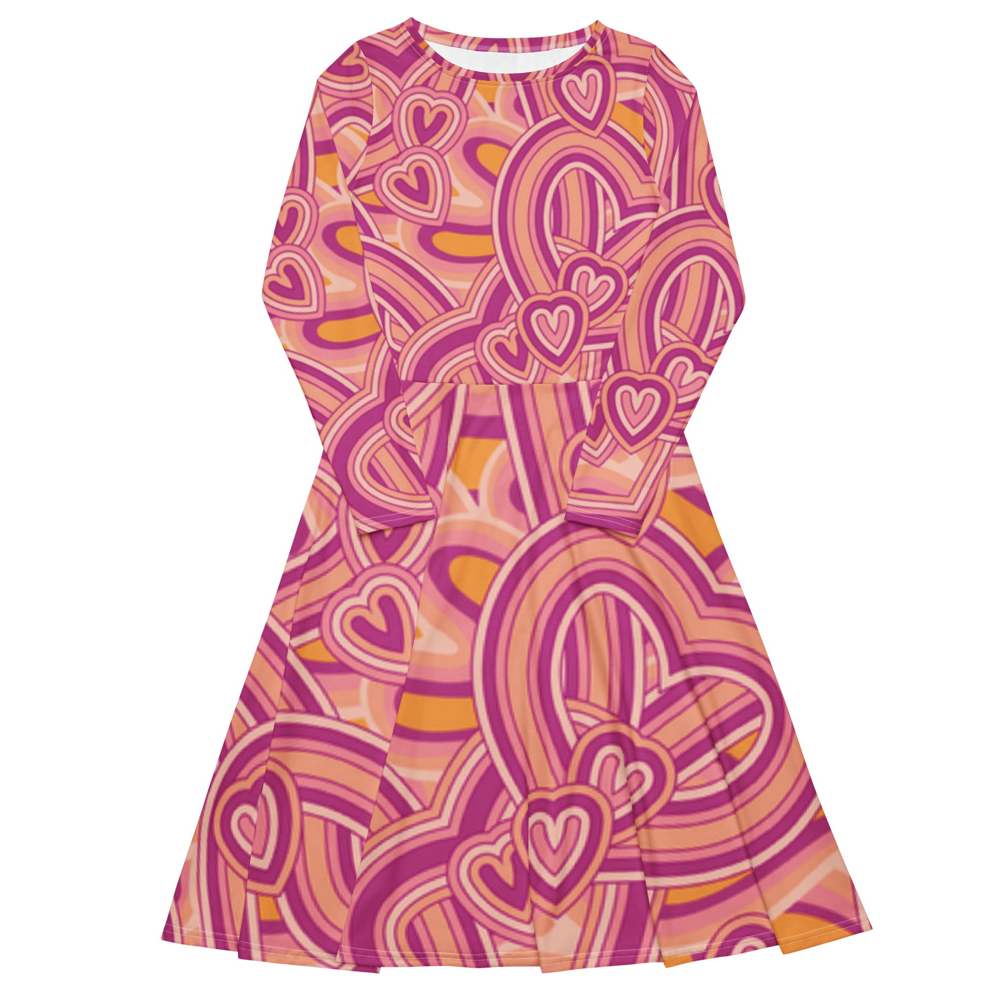 closet long sleeve split midi dress in mixed heart print Amazon.com: WDIRARA Women's Heart Print Split Hem Sheer Mesh Bodycon Dress Mock Neck Long Bell Sleeve Sexy Dresses Black Red X-Small : Clothing, Shoes & Jewelry