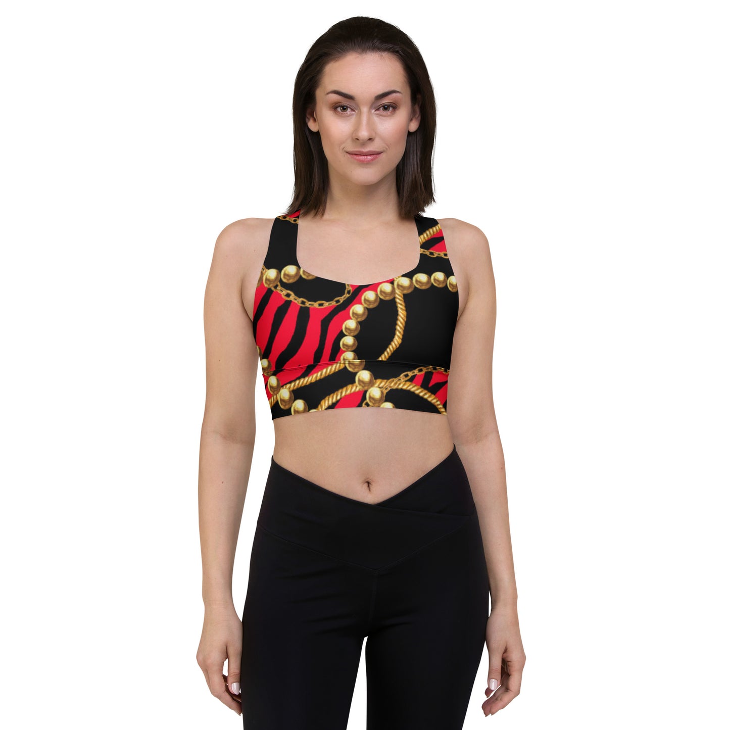 All-Over Print Longline sports bra