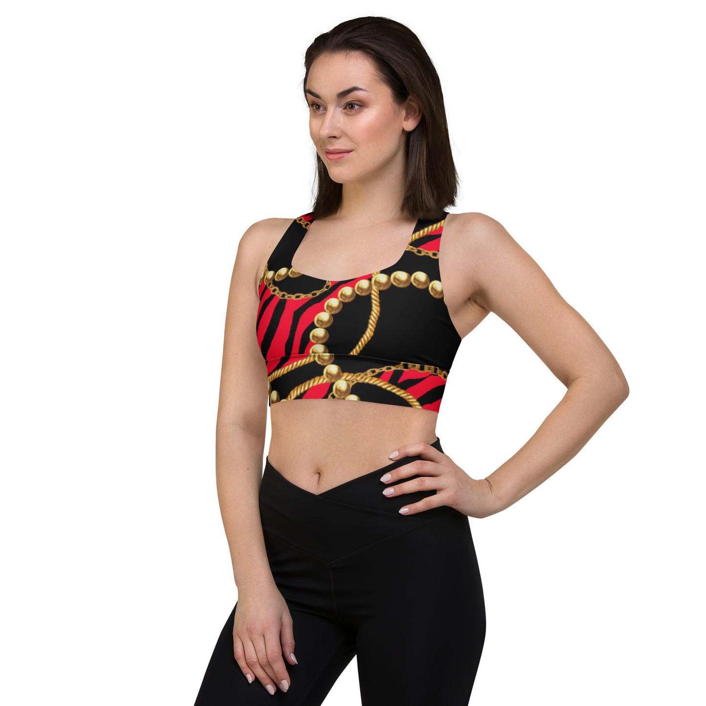 All-Over Print Longline sports bra