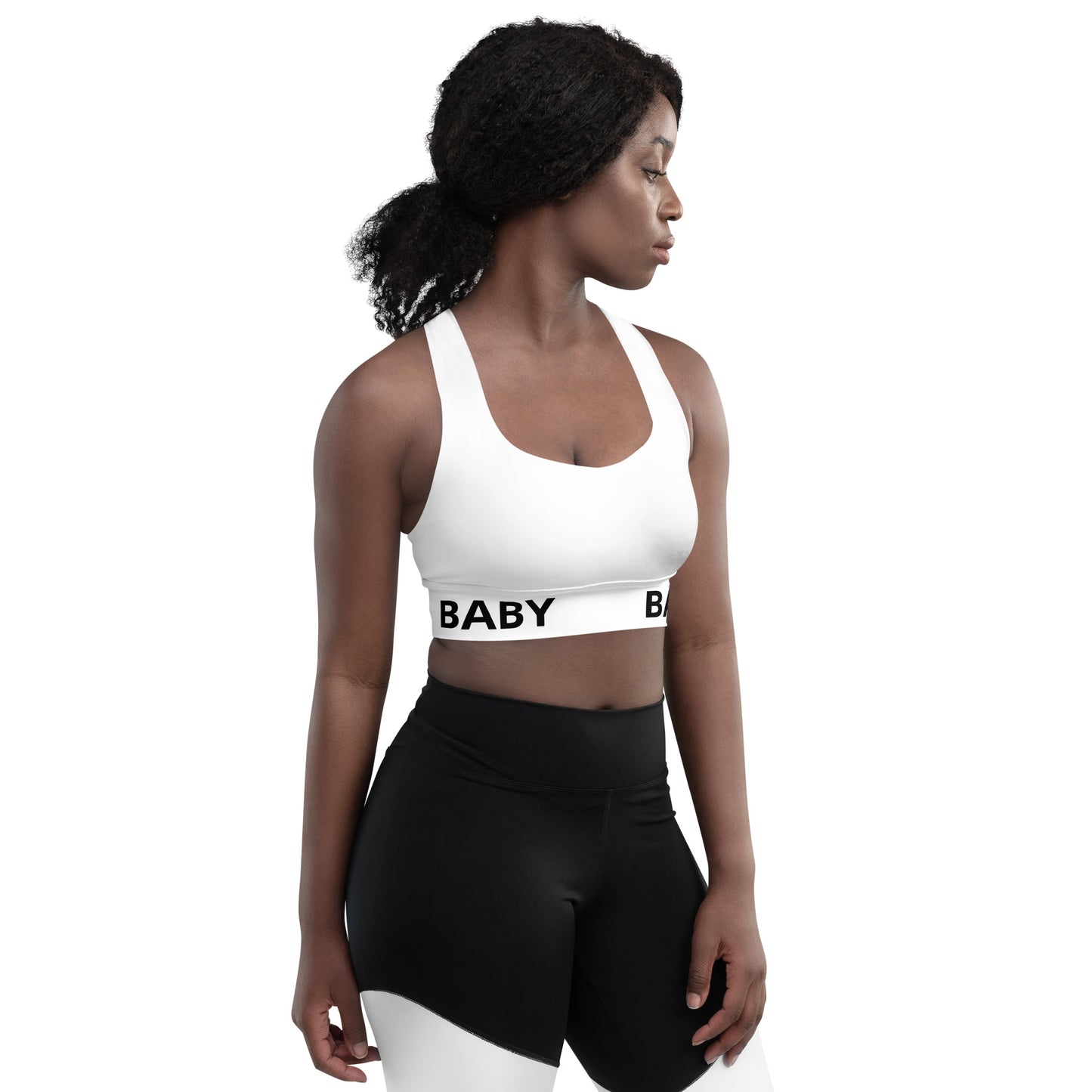 Longline sports bra White