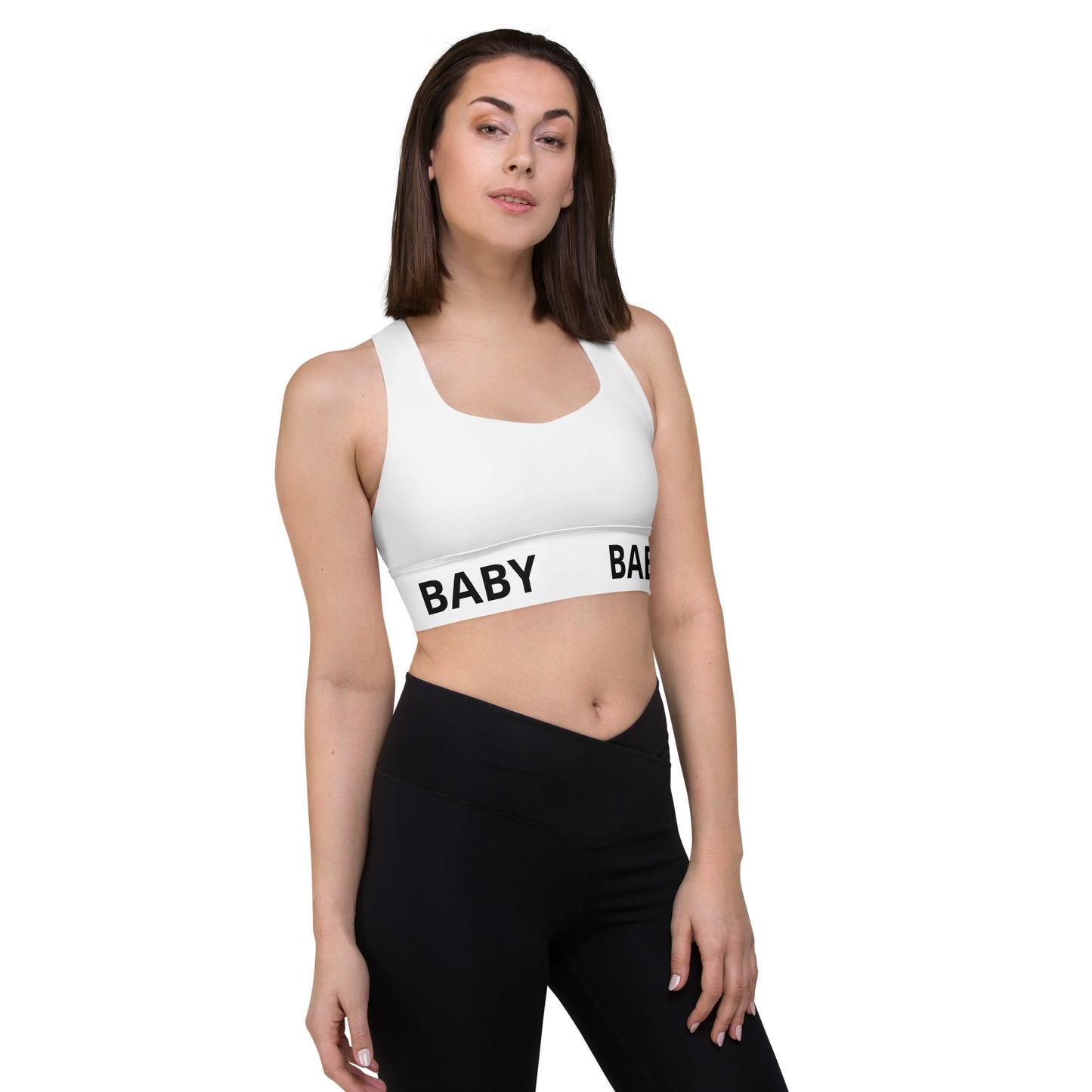 Longline sports bra White