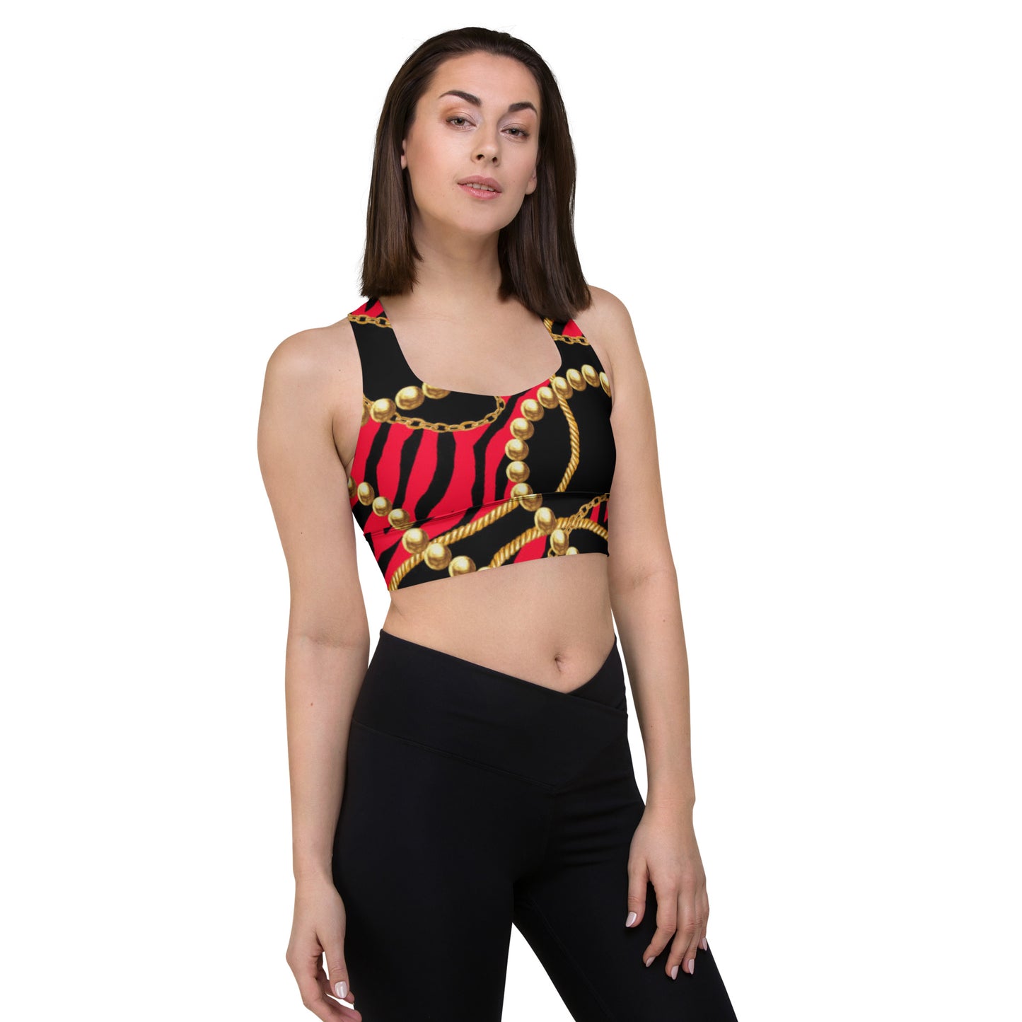 All-Over Print Longline sports bra