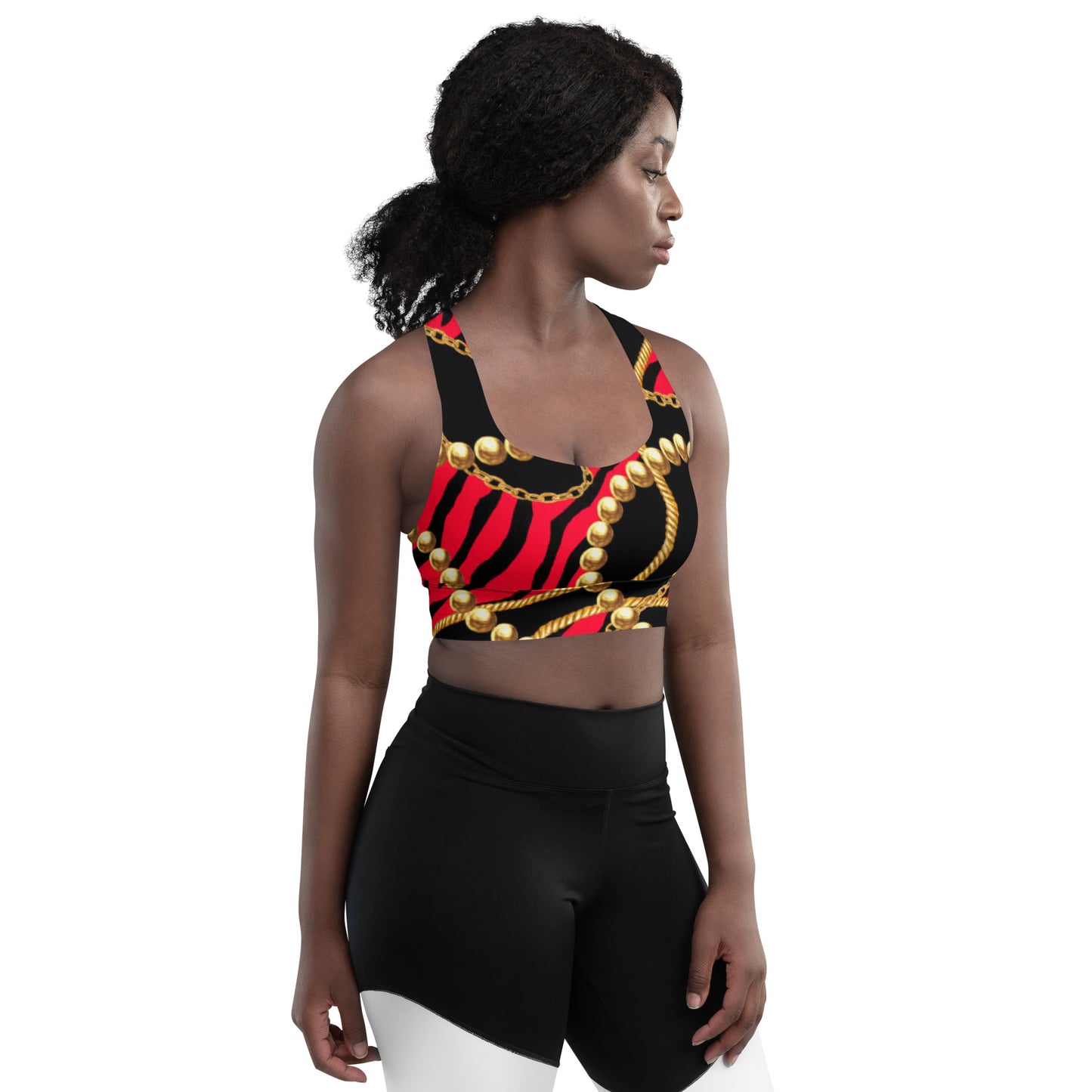 All-Over Print Longline sports bra