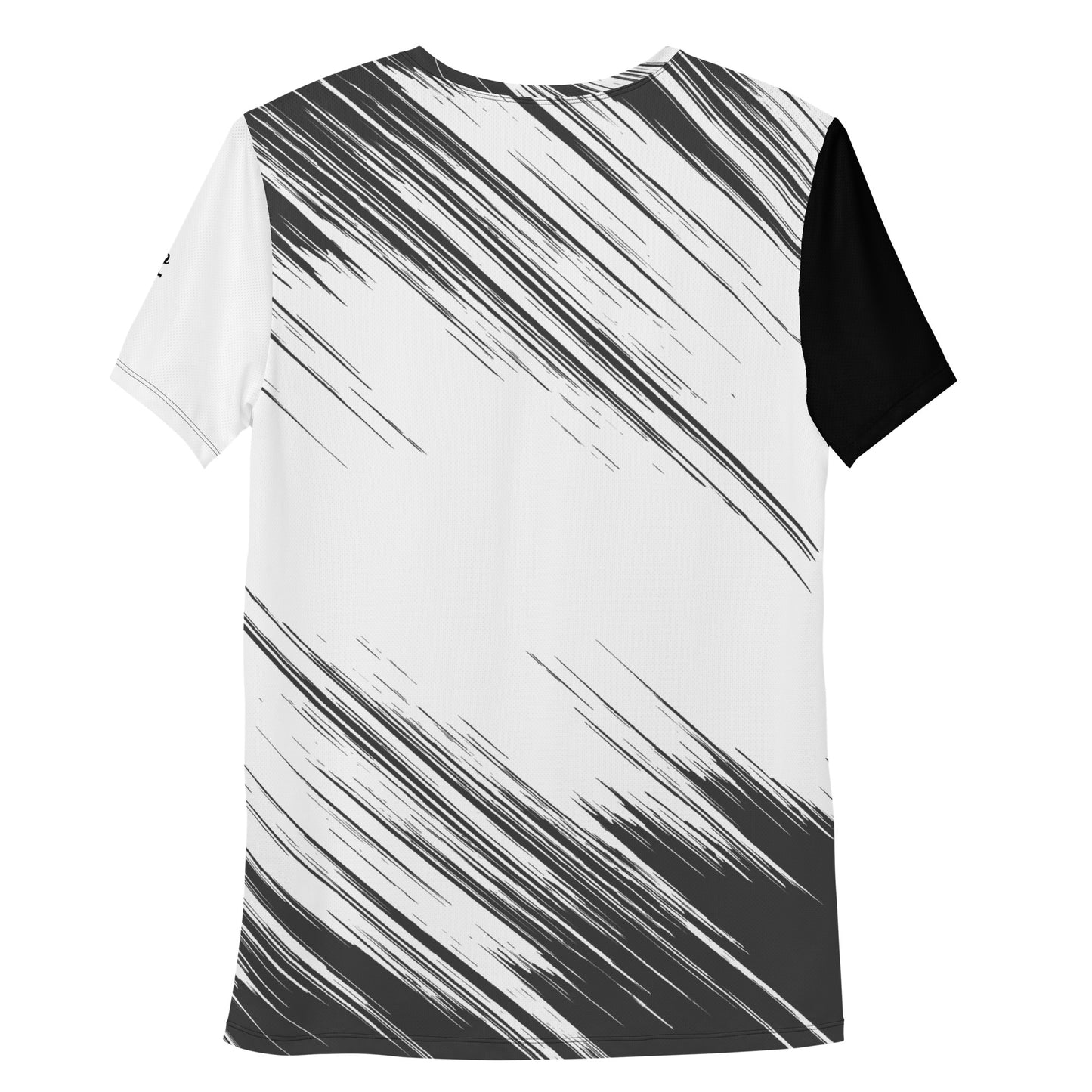 White and Black Print Men's Athletic T-shirt