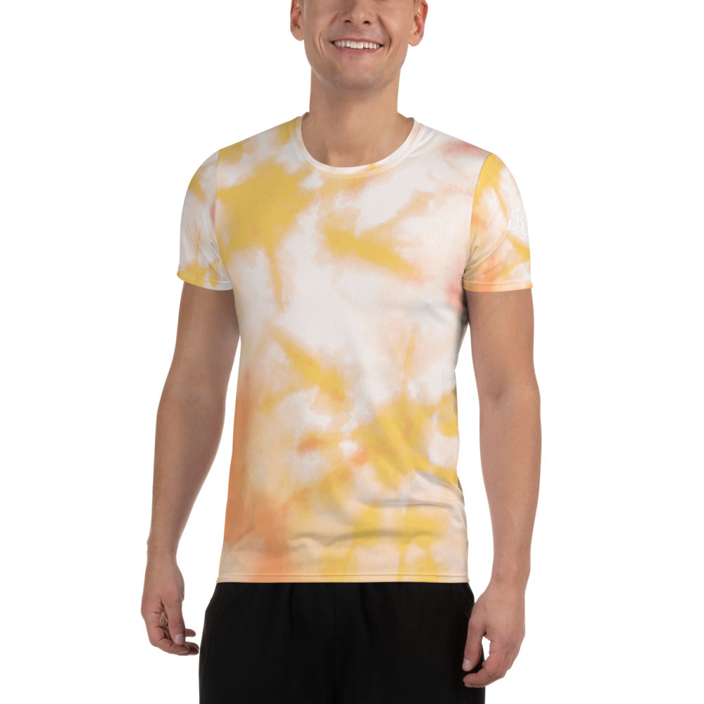 Orange Splash Men's Athletic T-shirt