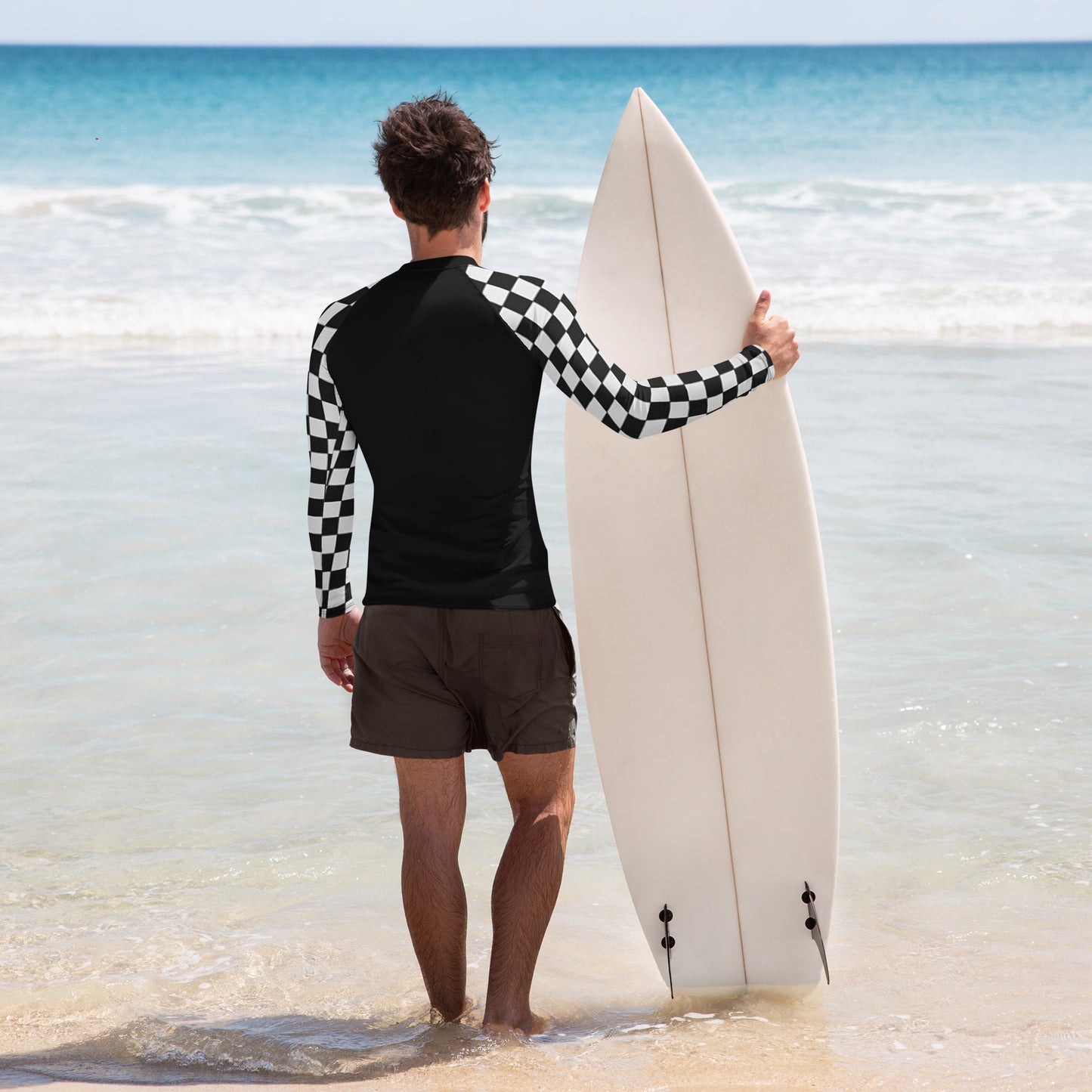 Men's  Chequered Sleeve Rash Guard