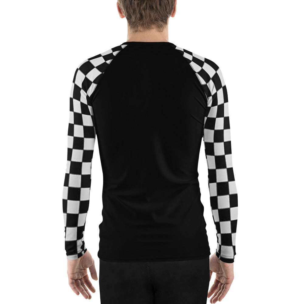 Men's  Chequered Sleeve Rash Guard