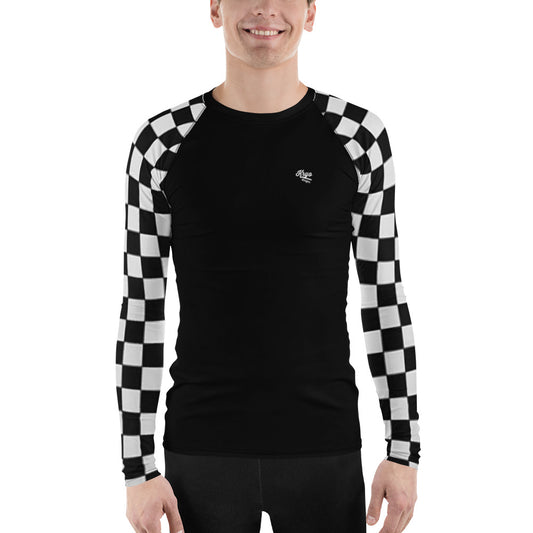 Men's  Chequered Sleeve Rash Guard