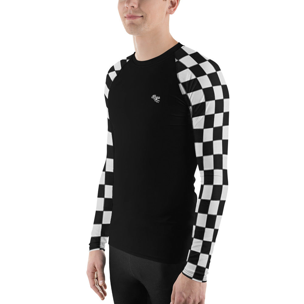 Men's  Chequered Sleeve Rash Guard