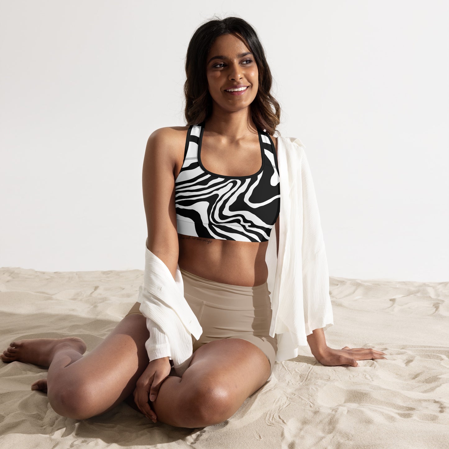 Zebra Print Padded Sports Bra