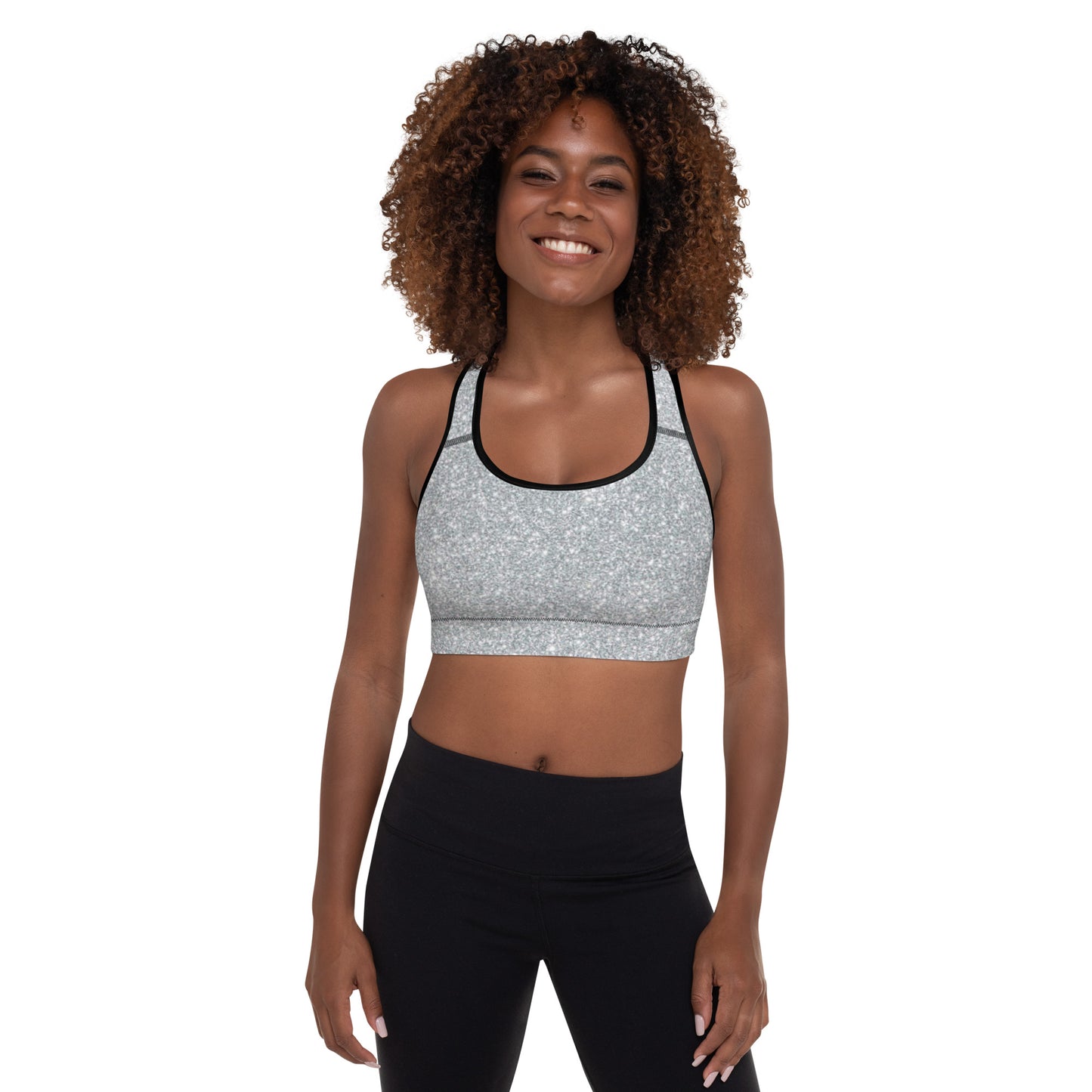 Silver Padded Sports Bra