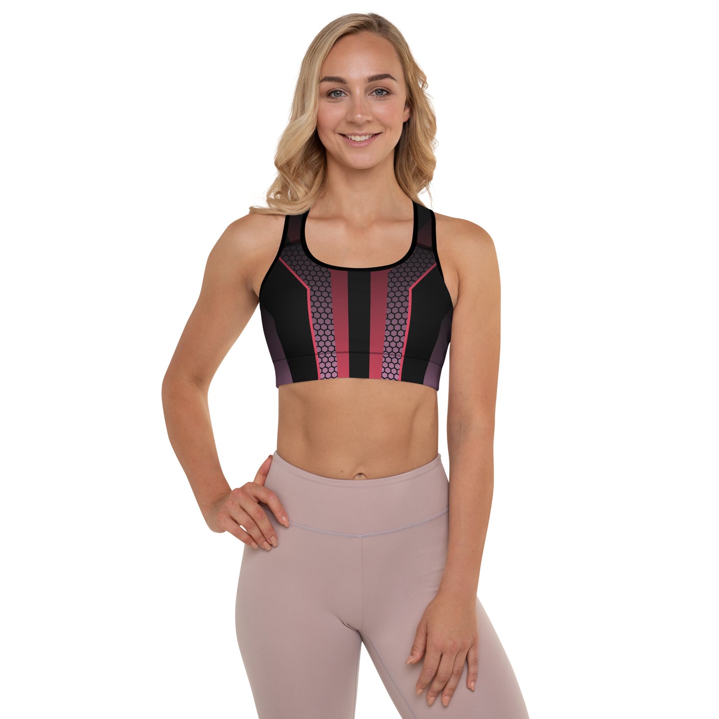 Geometric Print Padded Sports Bra