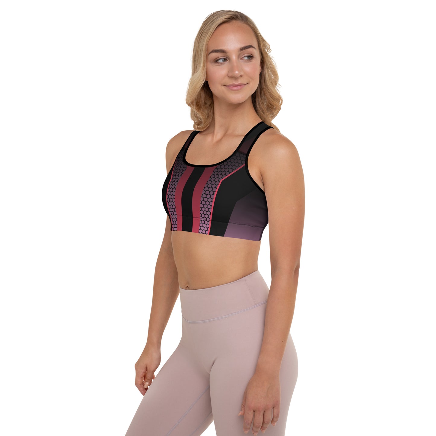 Geometric Print Padded Sports Bra