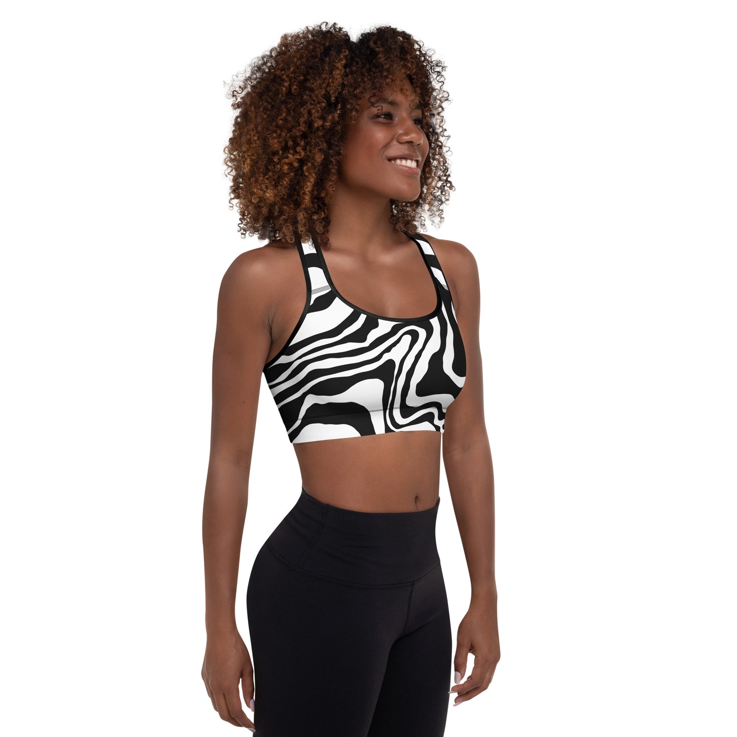 Zebra Print Padded Sports Bra