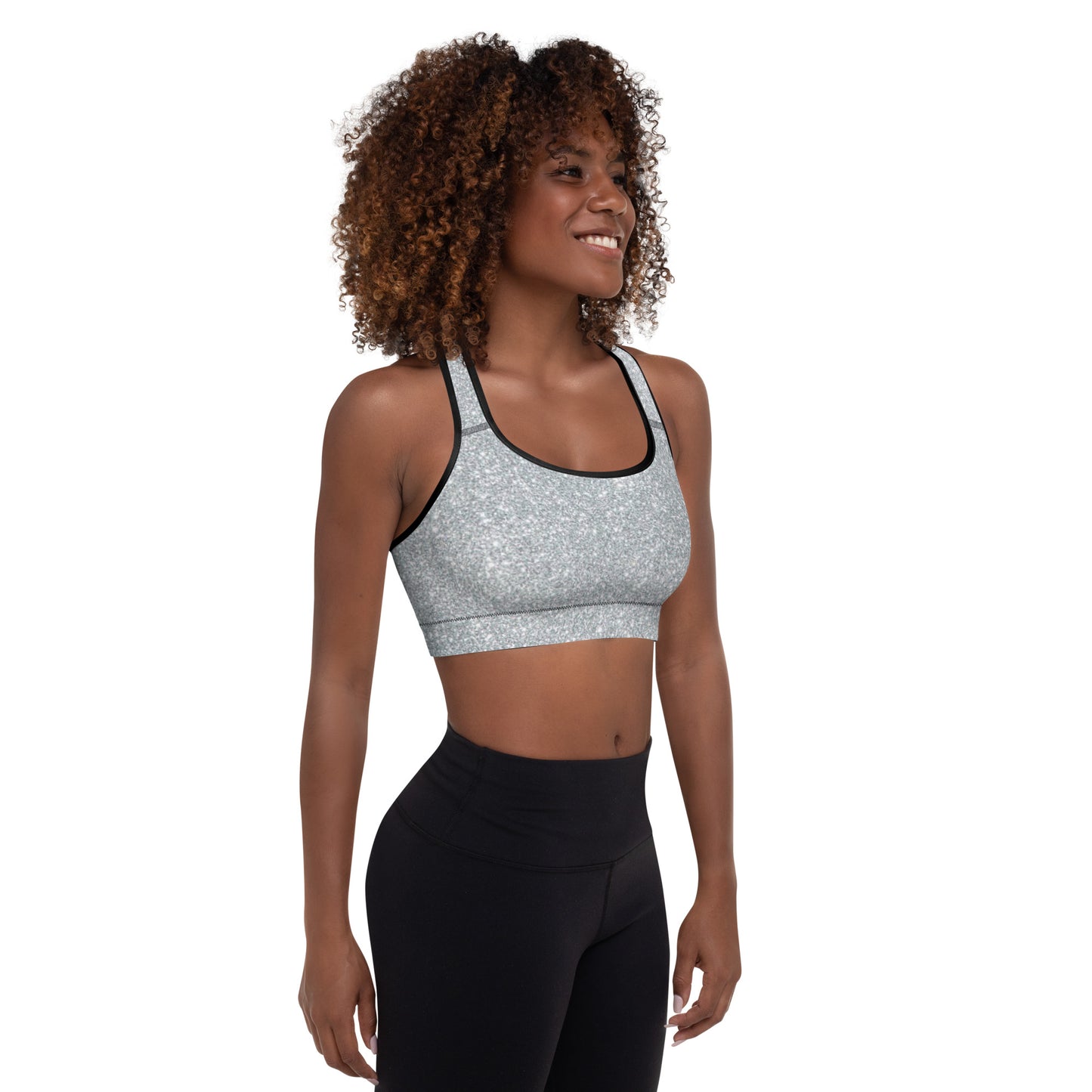 Silver Padded Sports Bra