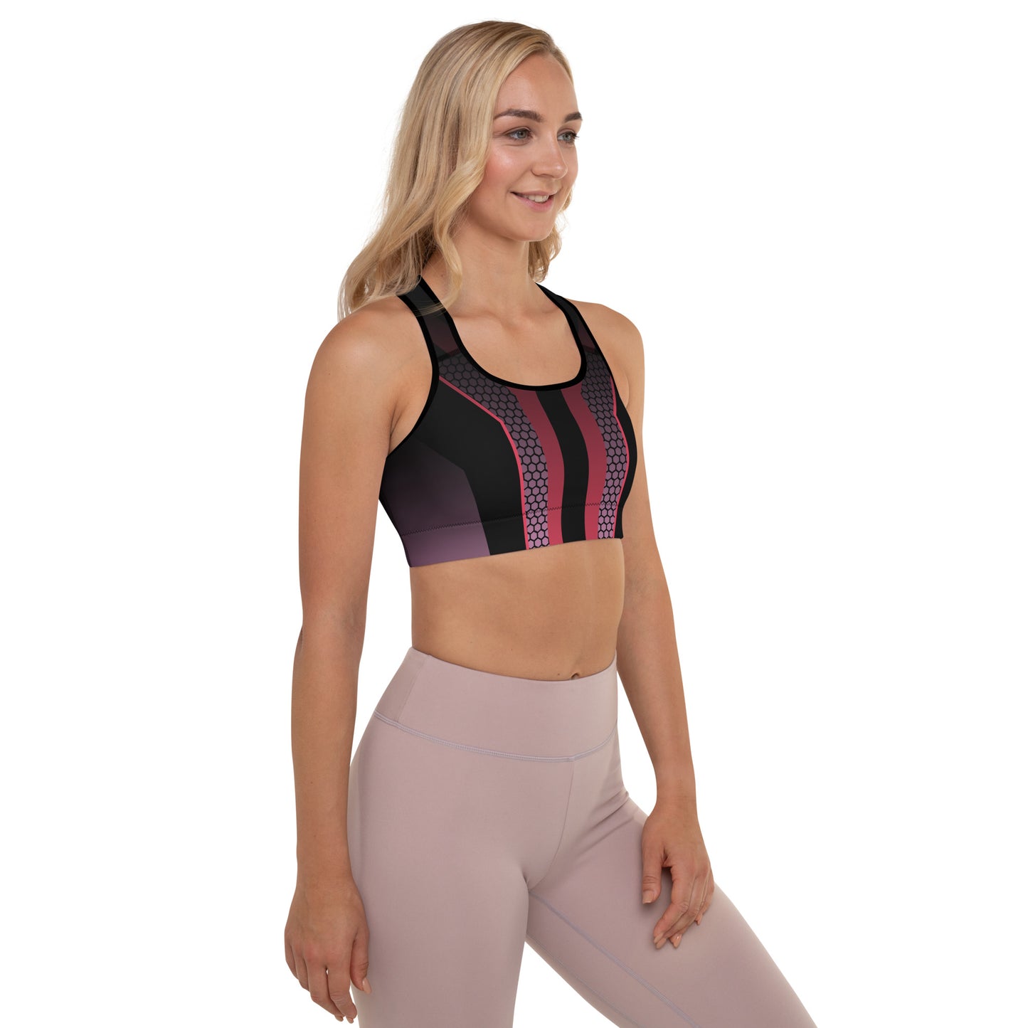 Geometric Print Padded Sports Bra