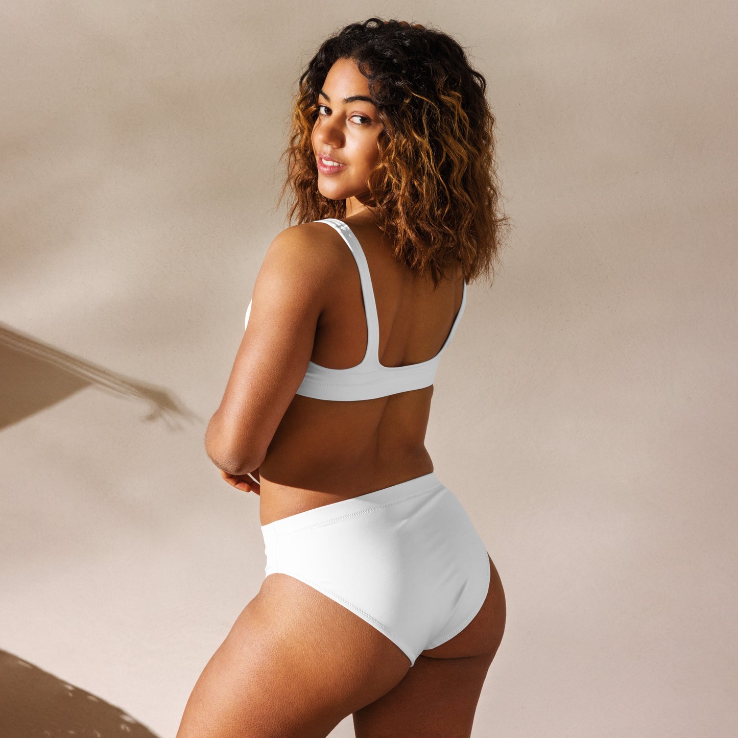 Recycled White high-waisted bikini