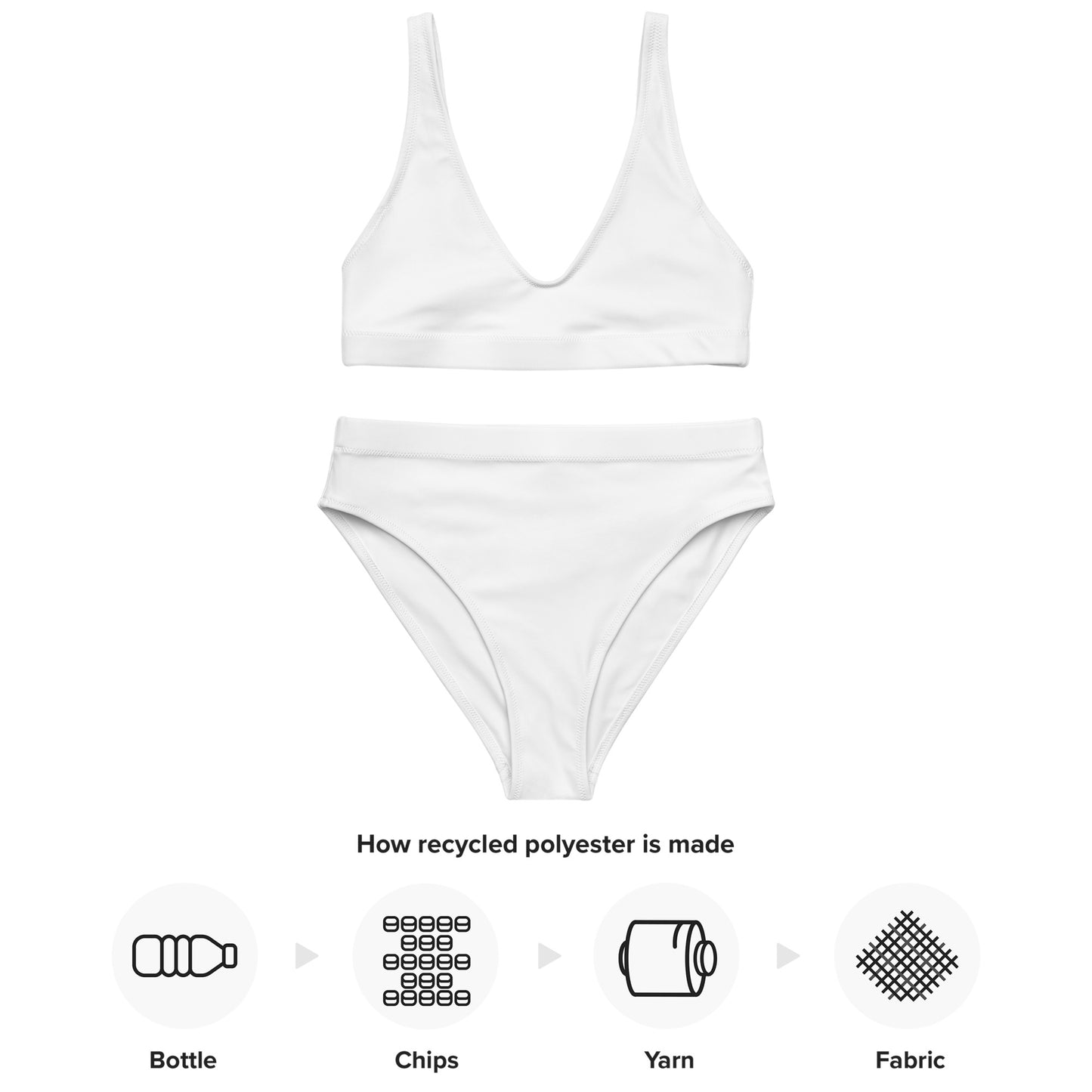 Recycled White high-waisted bikini