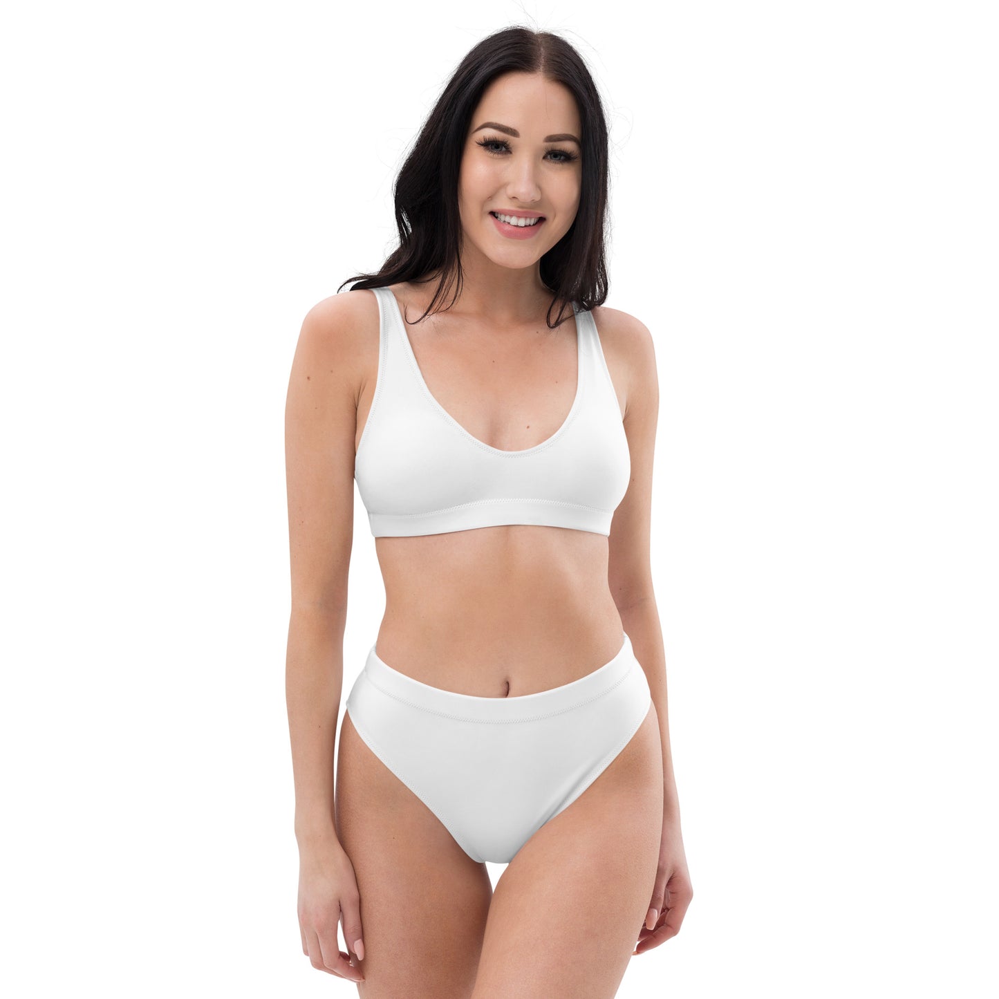 Recycled White high-waisted bikini