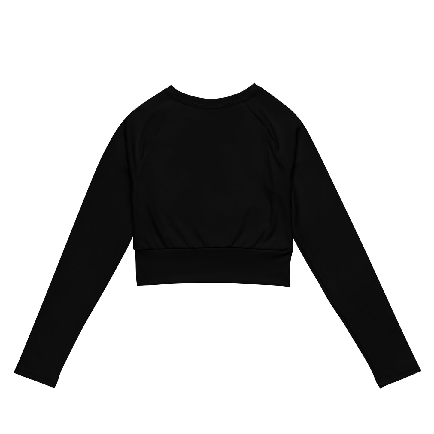 Recycled Black long-sleeve Love bites crop top