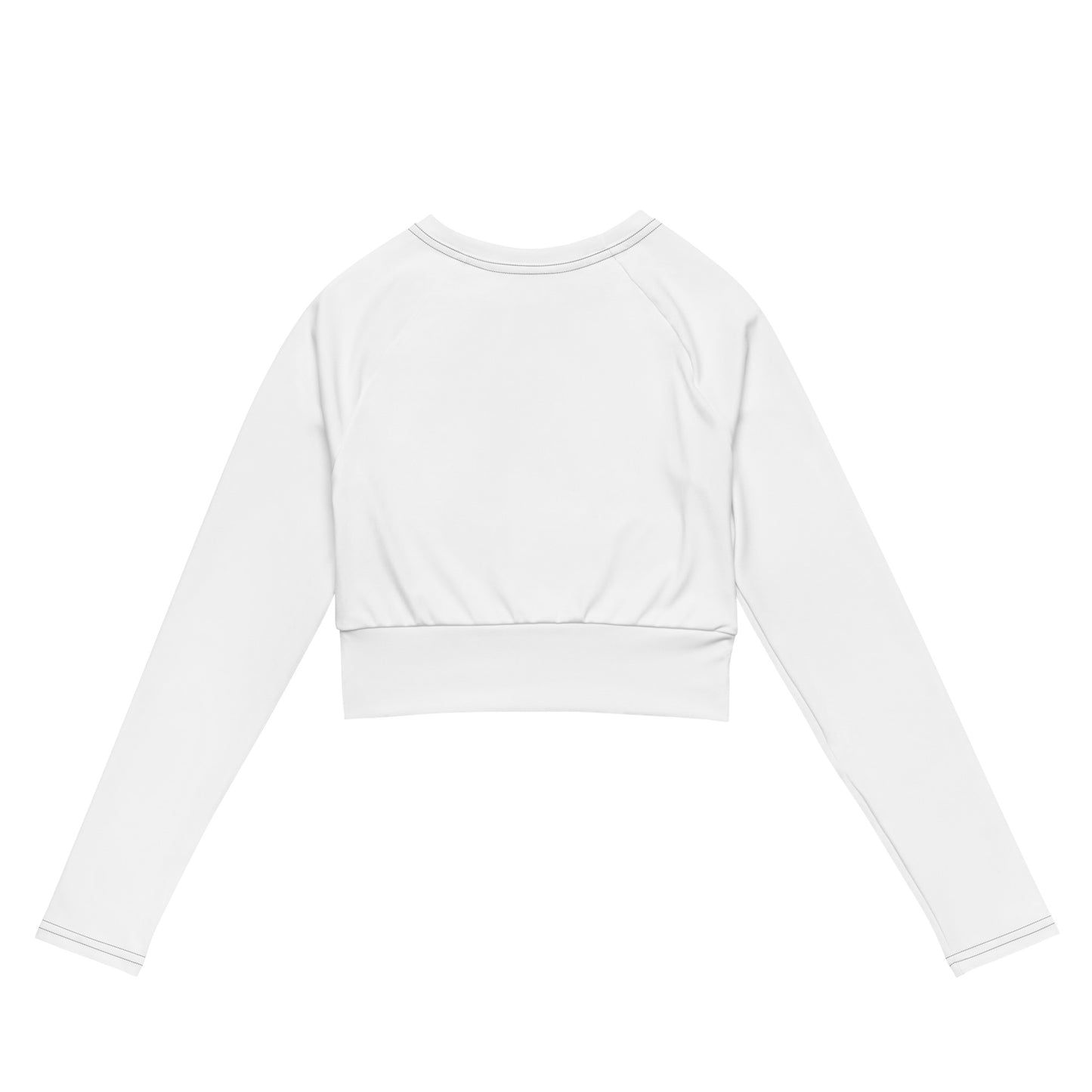 Recycled white long-sleeve Love bites crop top