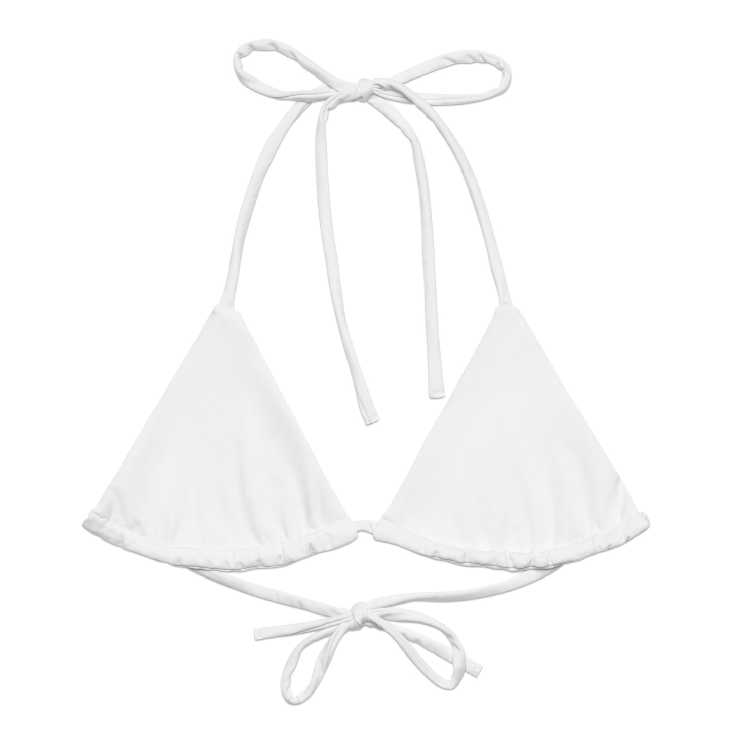 White recycled string bikini top