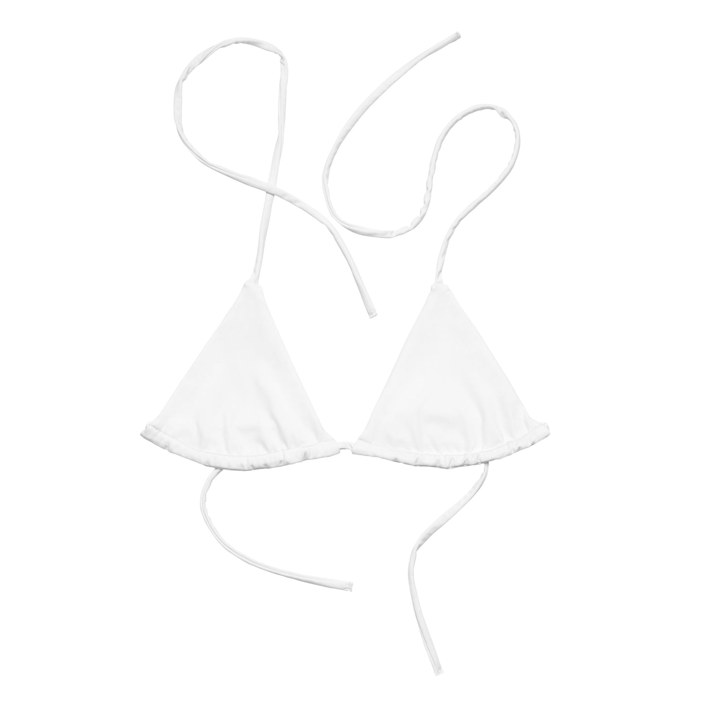 White recycled string bikini top