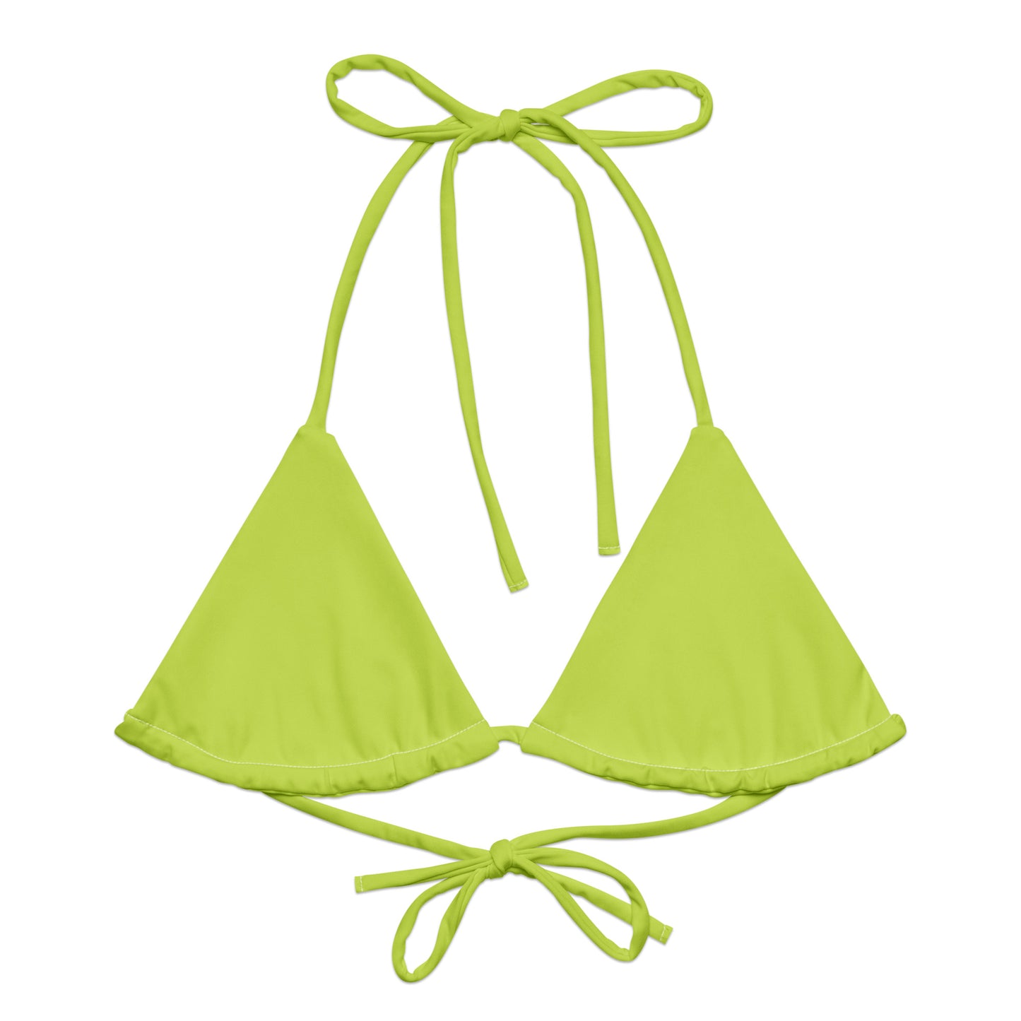 Lime recycled string bikini top