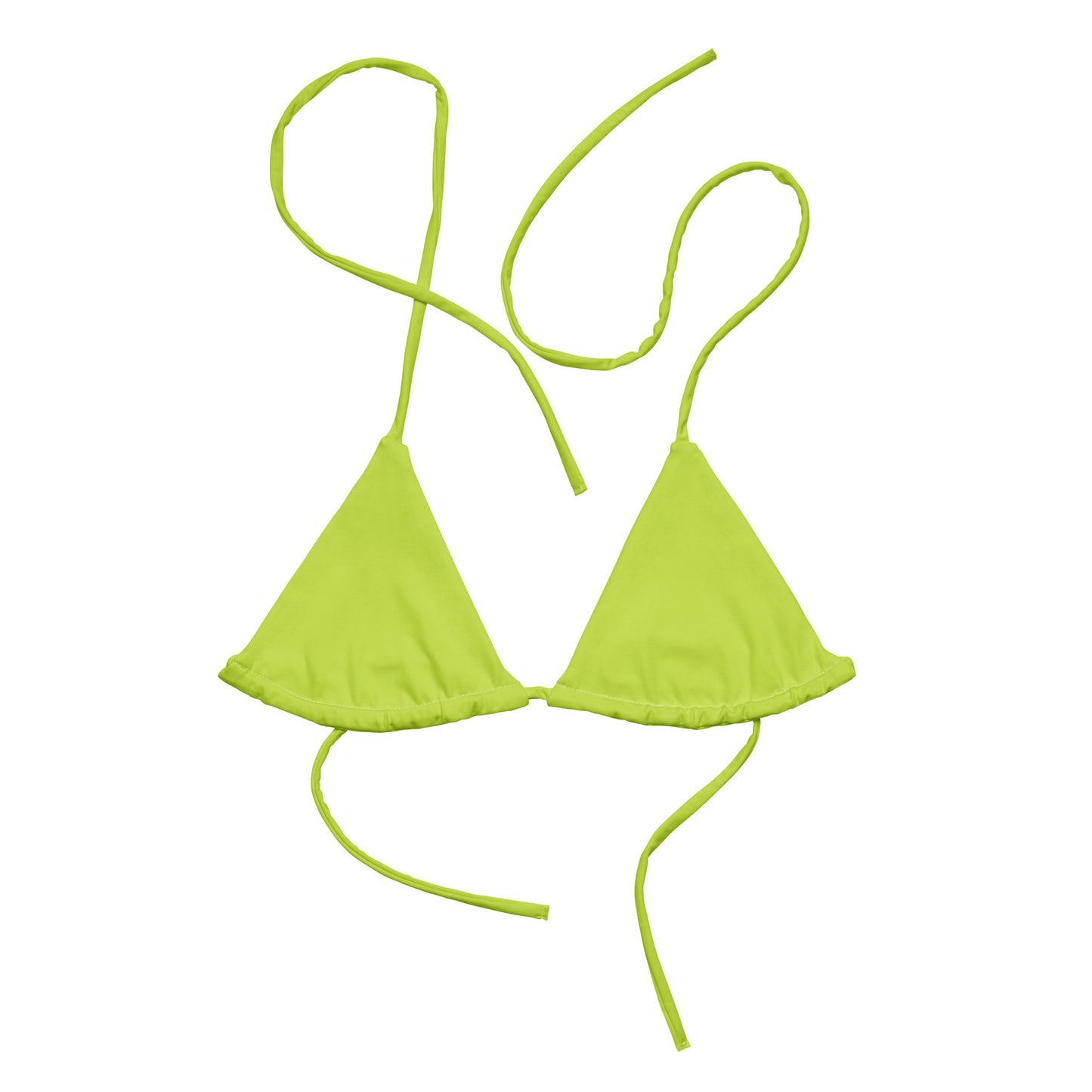 Lime recycled string bikini top