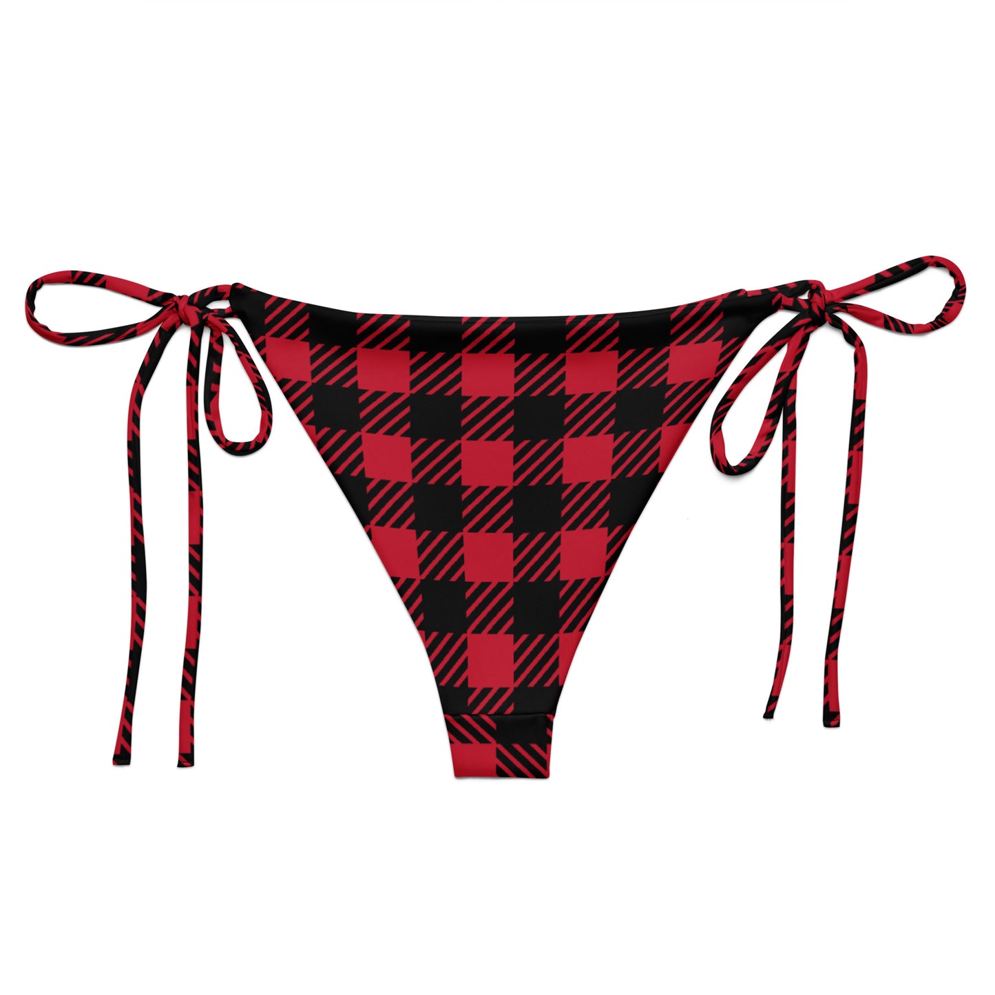 Tartan recycled string bikini bottom