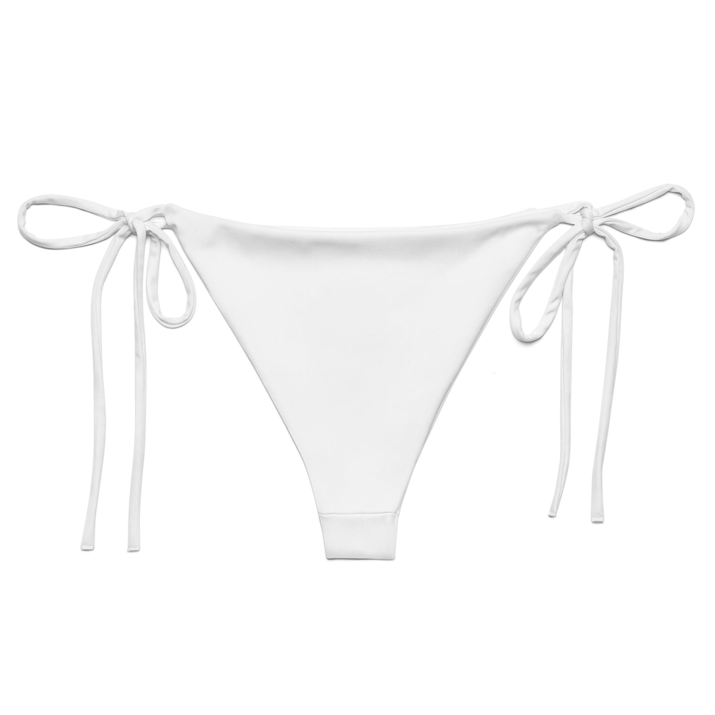 White recycled string bikini bottom