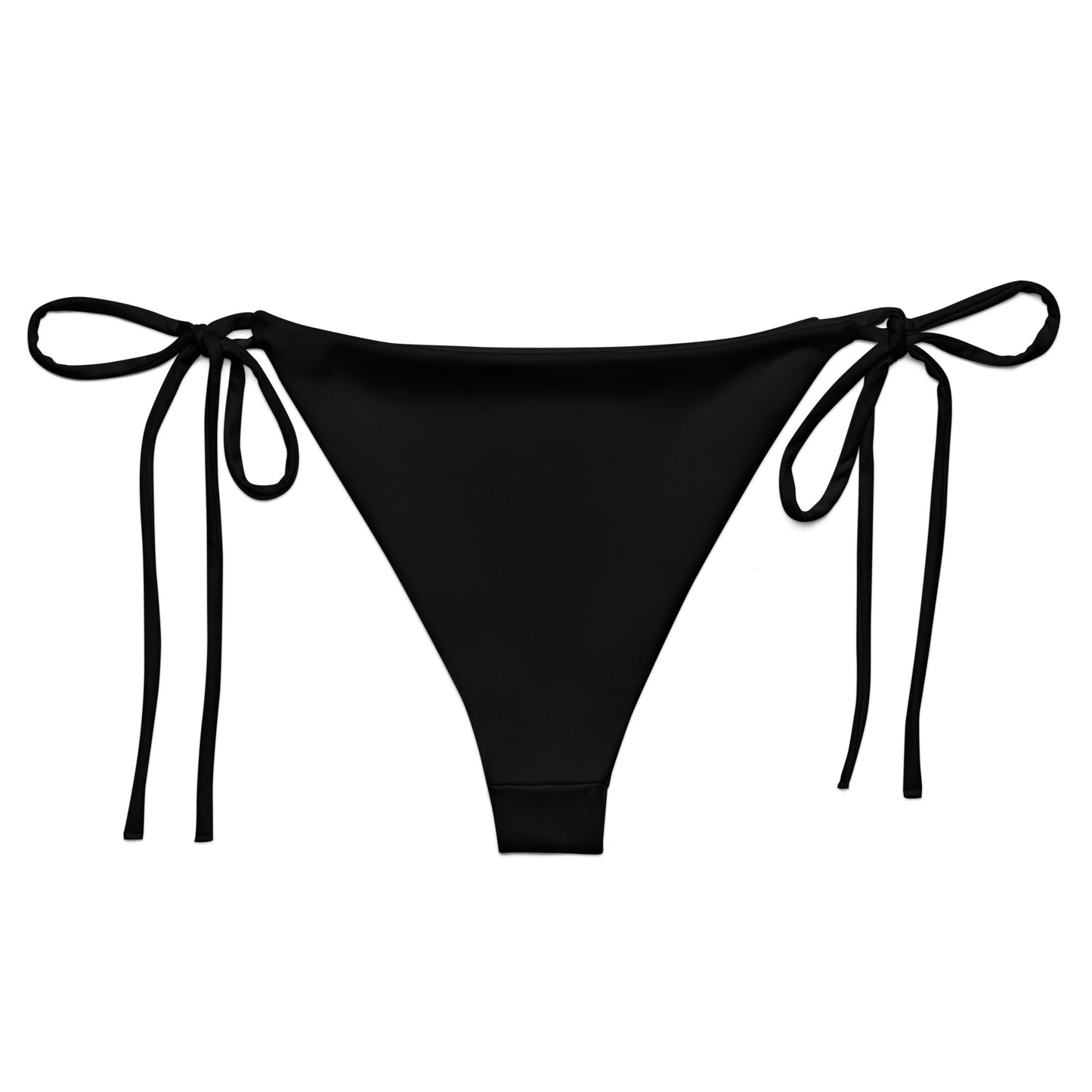 Black recycled string bikini bottom