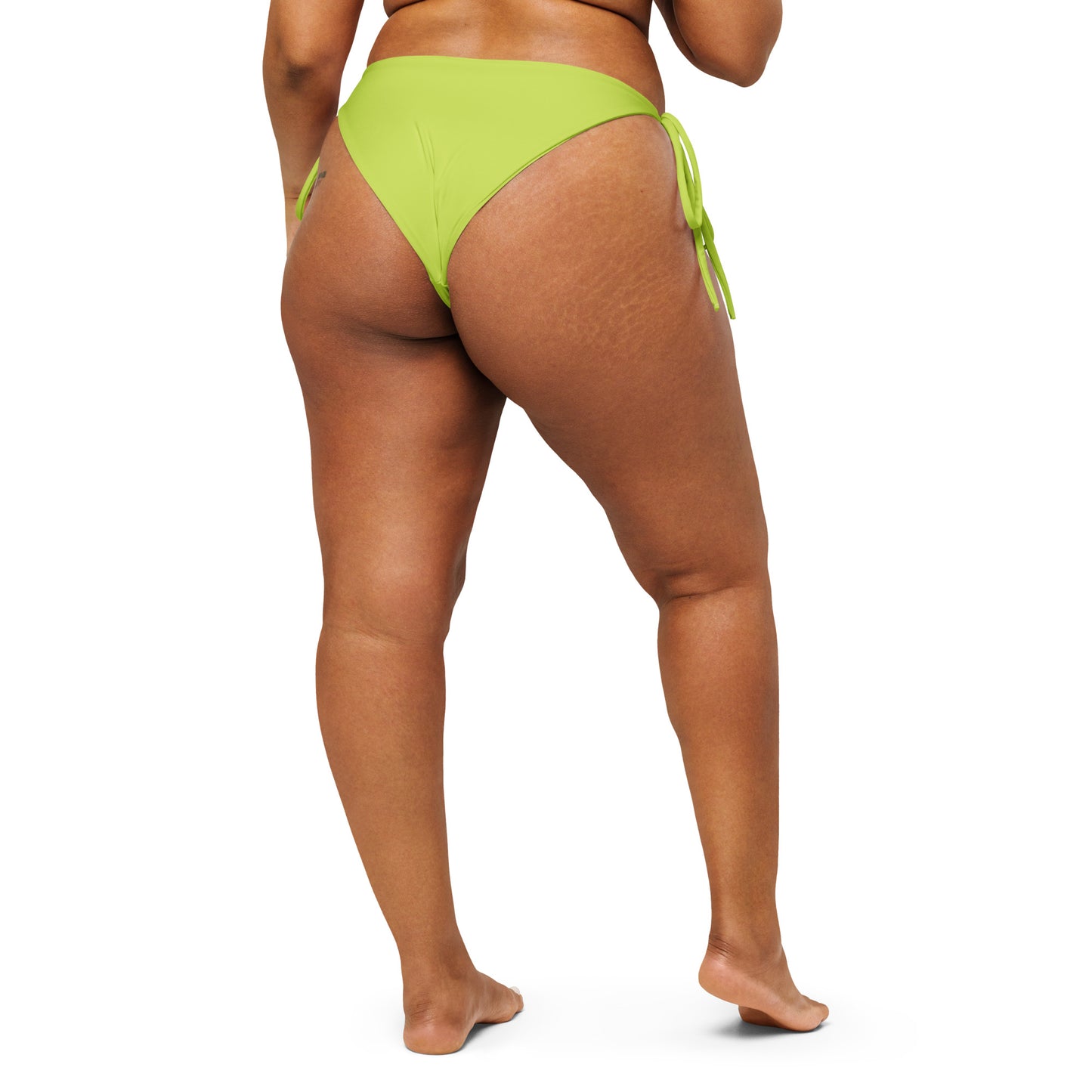 Lime recycled string bikini bottom