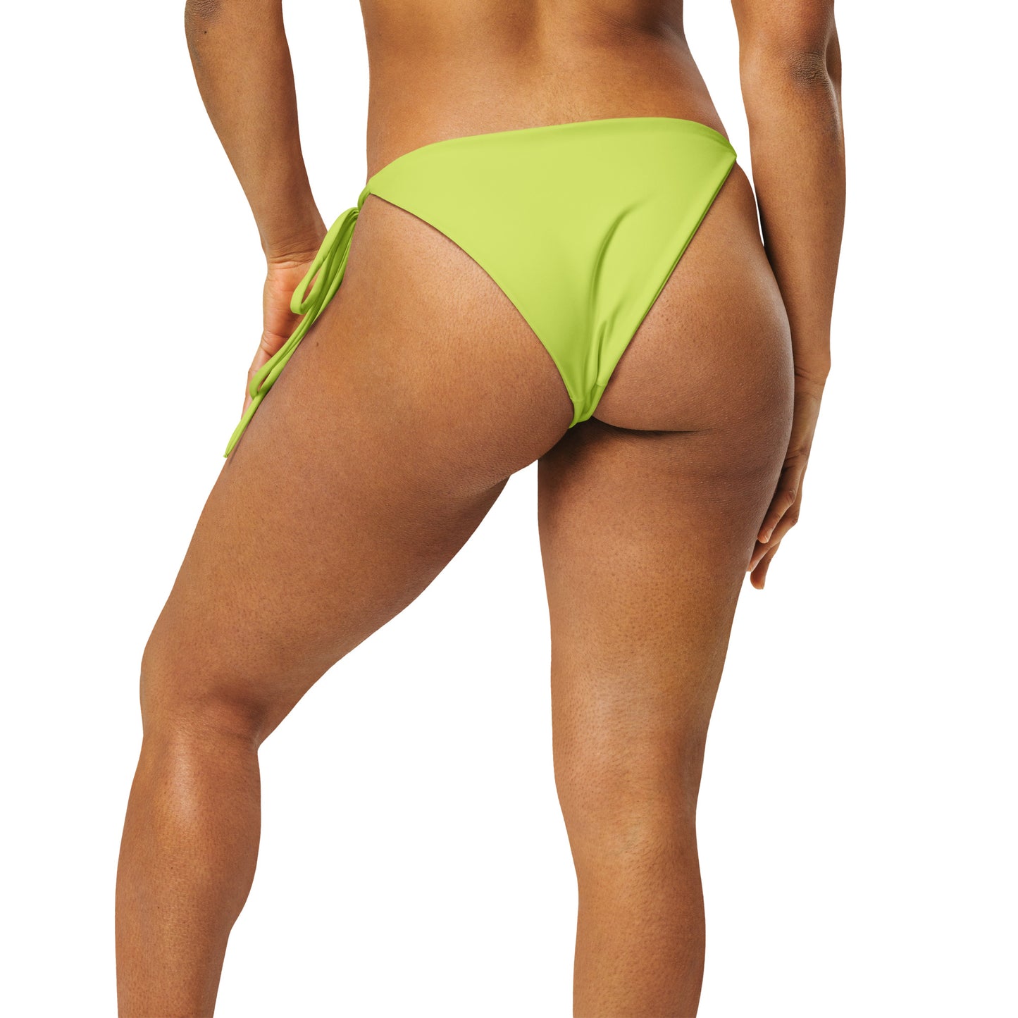 Lime recycled string bikini bottom